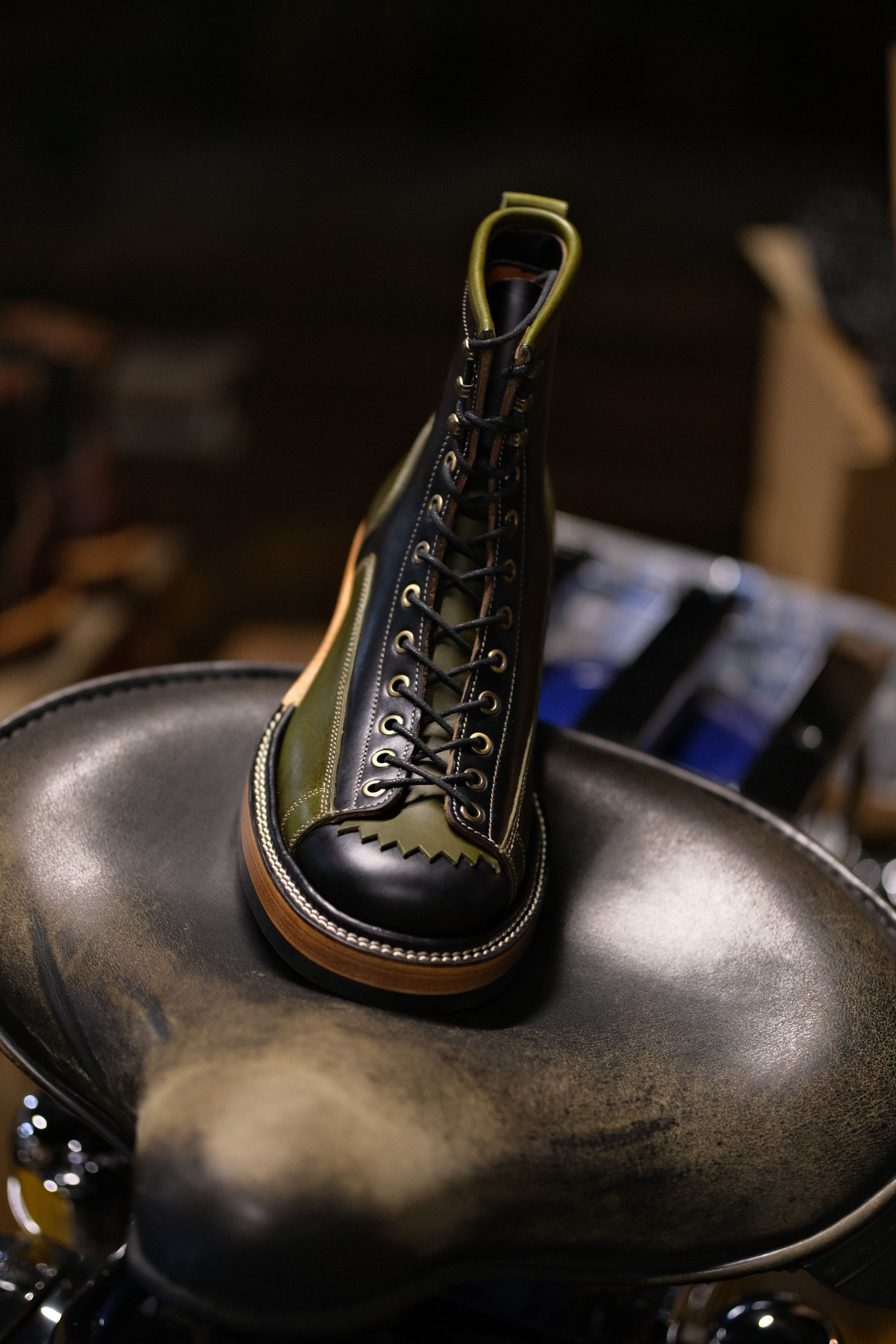 Other Hetala Boots Monkey Black seidel Leather olive Badalasi Size US 9 / EU 42 - 4 Thumbnail