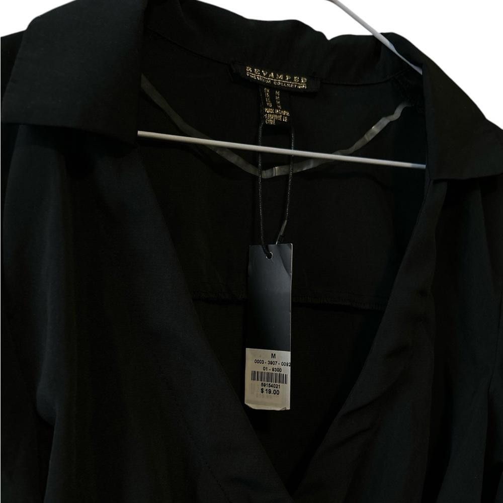 Designer BNWT Revamped Black Wrap Blouse - Size Medium Size M / US 6-8 / IT 42-44 - 2 Thumbnail
