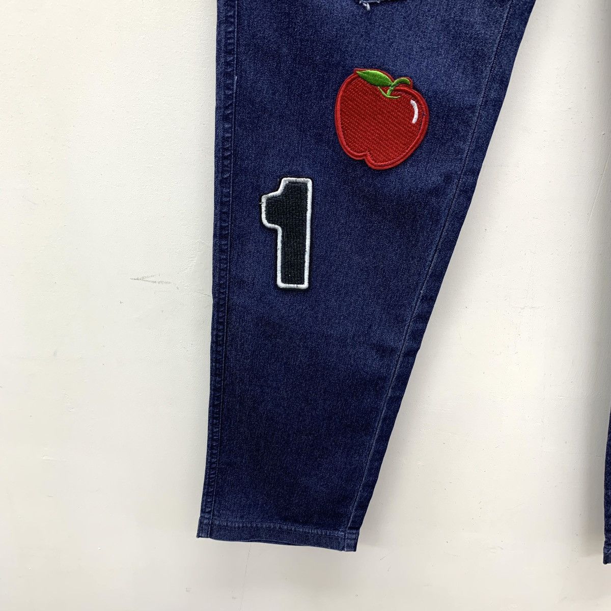 Calzedonia Calzedonia Dark Blue Letter Badge Cotton Denim Pants K26WX Size US 32 / EU 48 - 5 Thumbnail