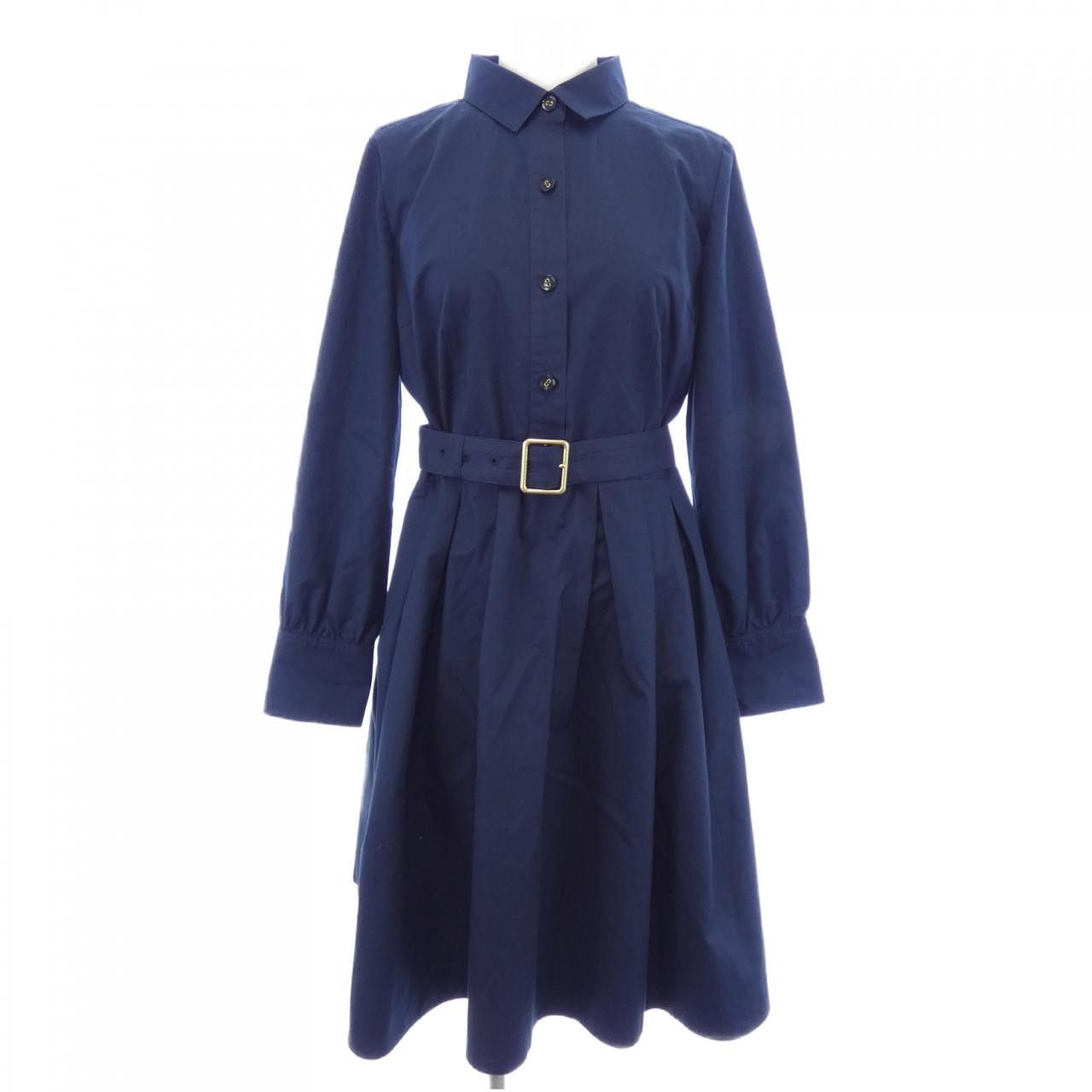 pleated blue dress Nina Morena