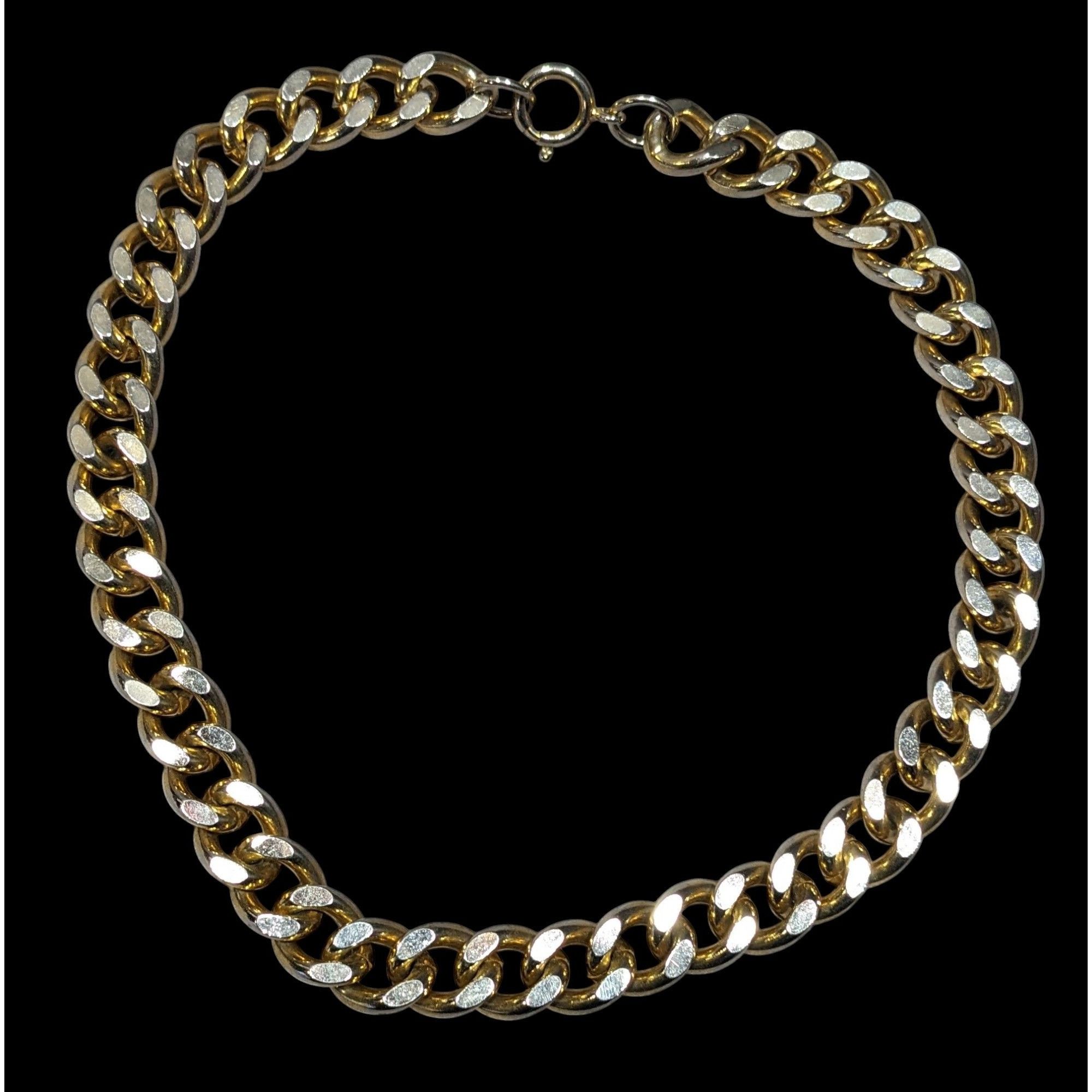 Other Classic Chunky Heavy Gold Tone Chain Necklace With Silver To Size ONE SIZE - 1 Thumbnail