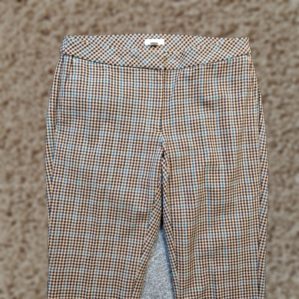 J. Jill J. Jill Pants Women 8 Beige Plaid Ponte Stretch Ankle Tapered Casual Regular Womens Size 30" / US 8 / IT 44 - 1 Thumbnail
