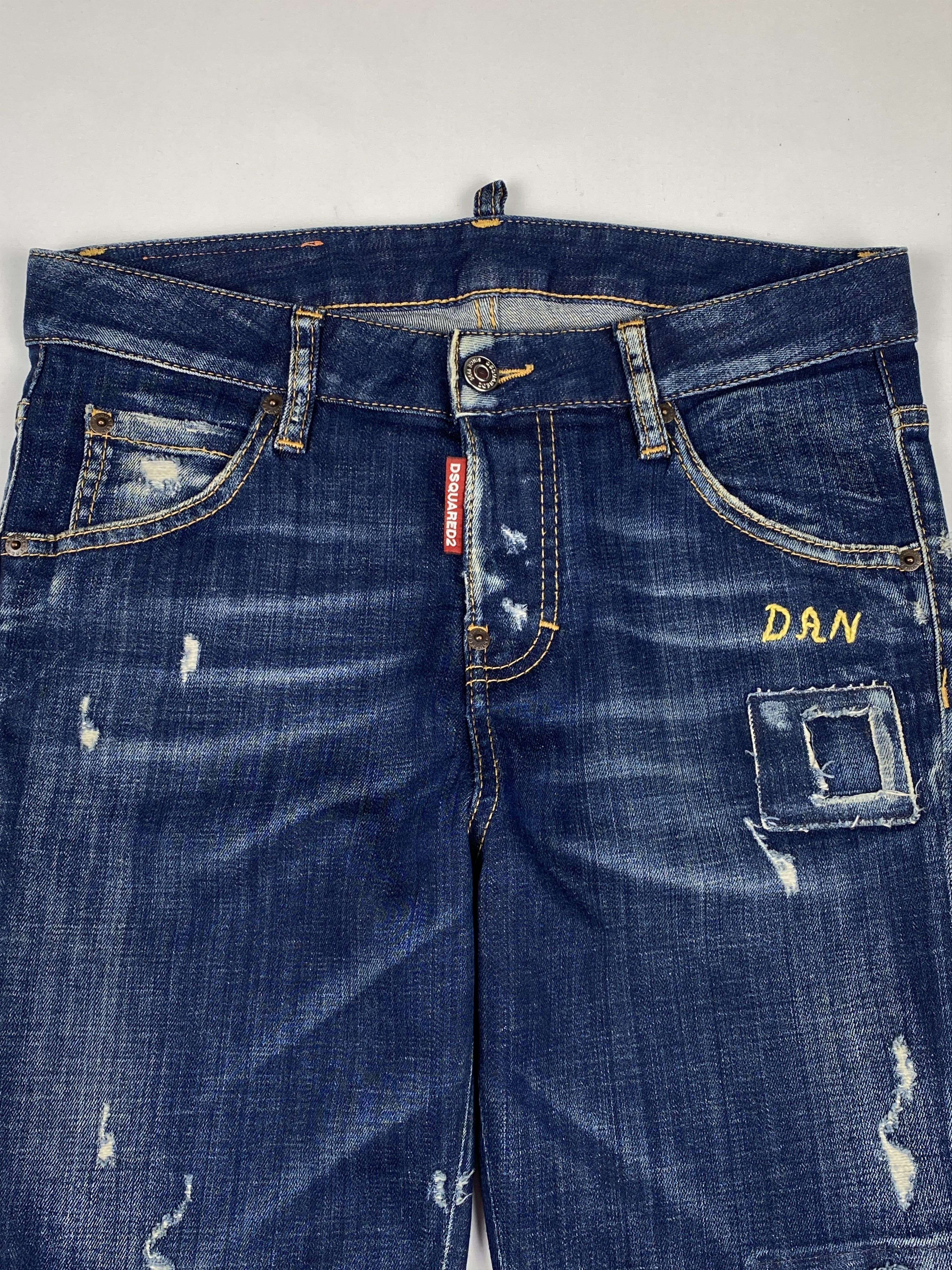 Dsquared2 Embroidered "DAN" Distressed Patch Jeans Size US 30 / EU 46 - 3 Thumbnail