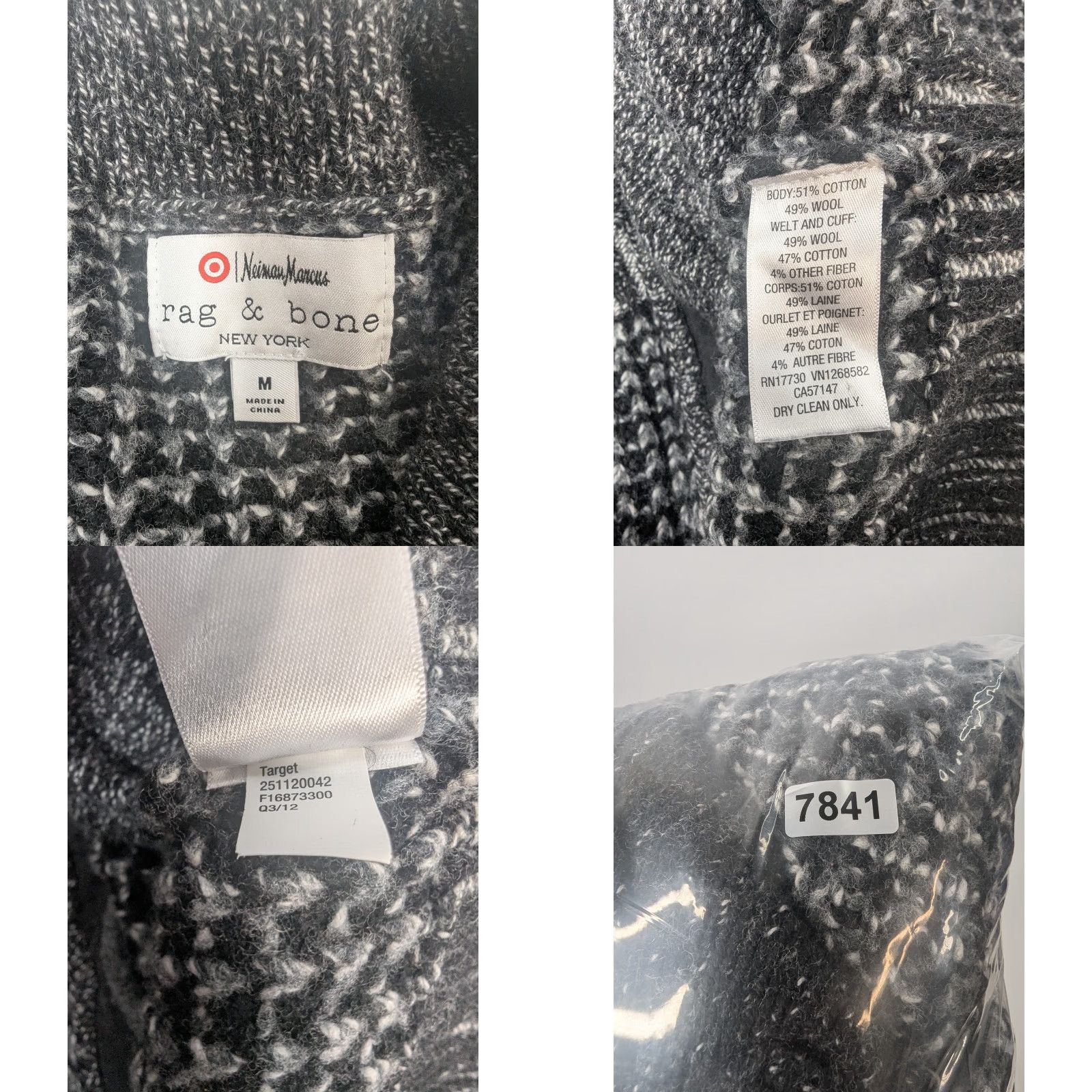 Rag & Bone rag & bone Cardigan Sweater Women M Wool Gray Long Sleeve Button Collared Knit Size M / US 6-8 / IT 42-44 - 8 Thumbnail
