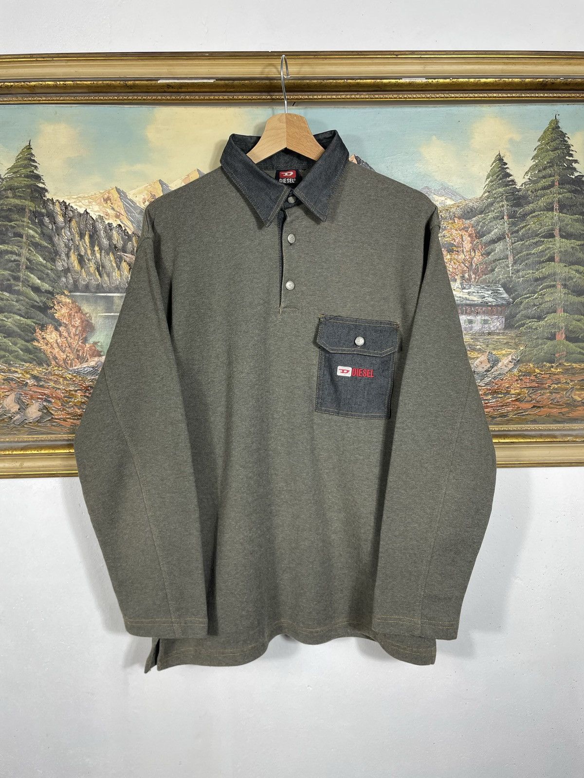 Diesel × Vintage Diesel Vintage Y2k Sweater Jumper Sweatshirt Baggy Oversize Size US L / EU 52-54 / 3 - 1 Thumbnail