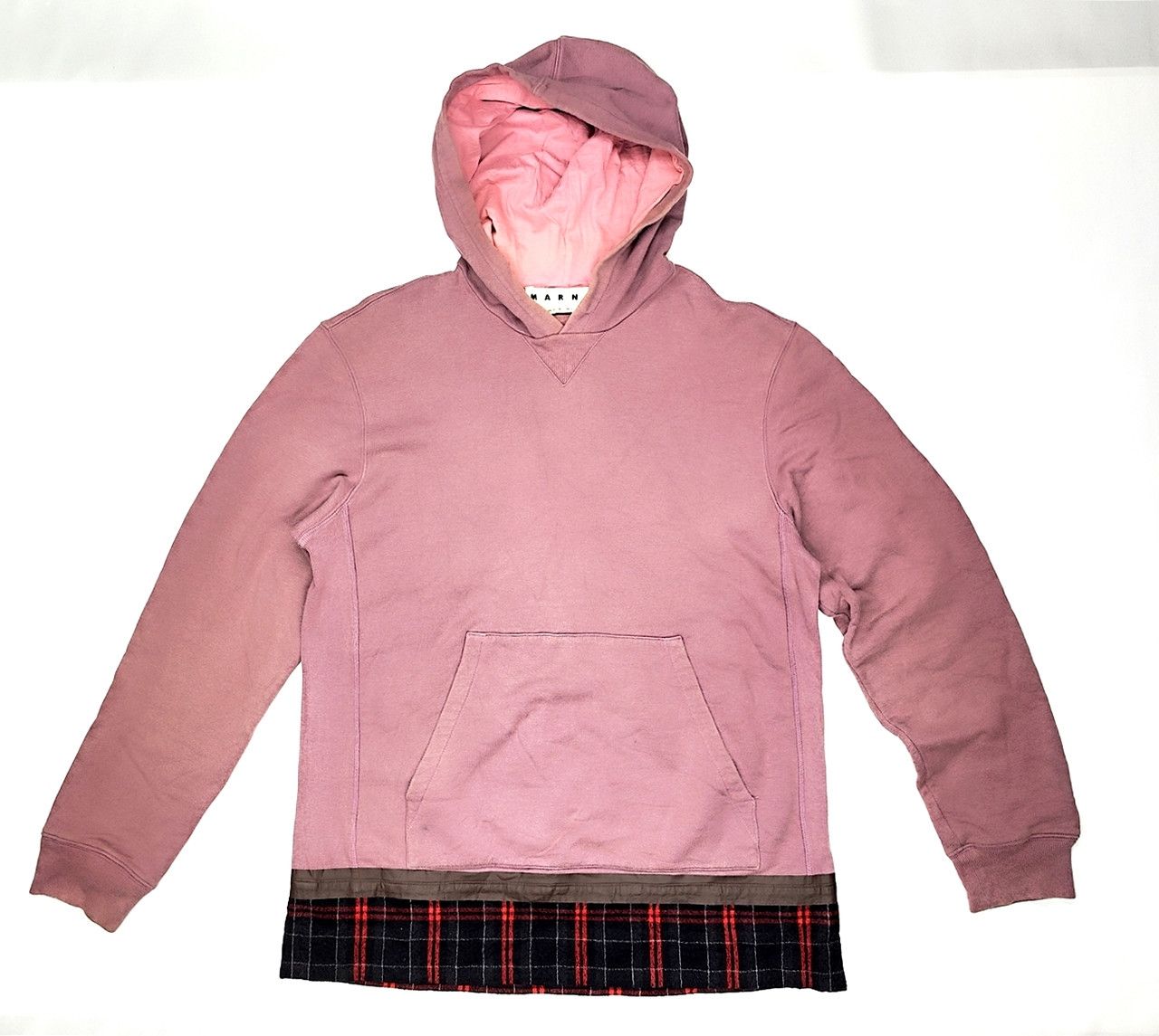 Marni rare MARNI oversize plain cotton hoodie with tartan wool Size US S / EU 44-46 / 1 - 1 Thumbnail