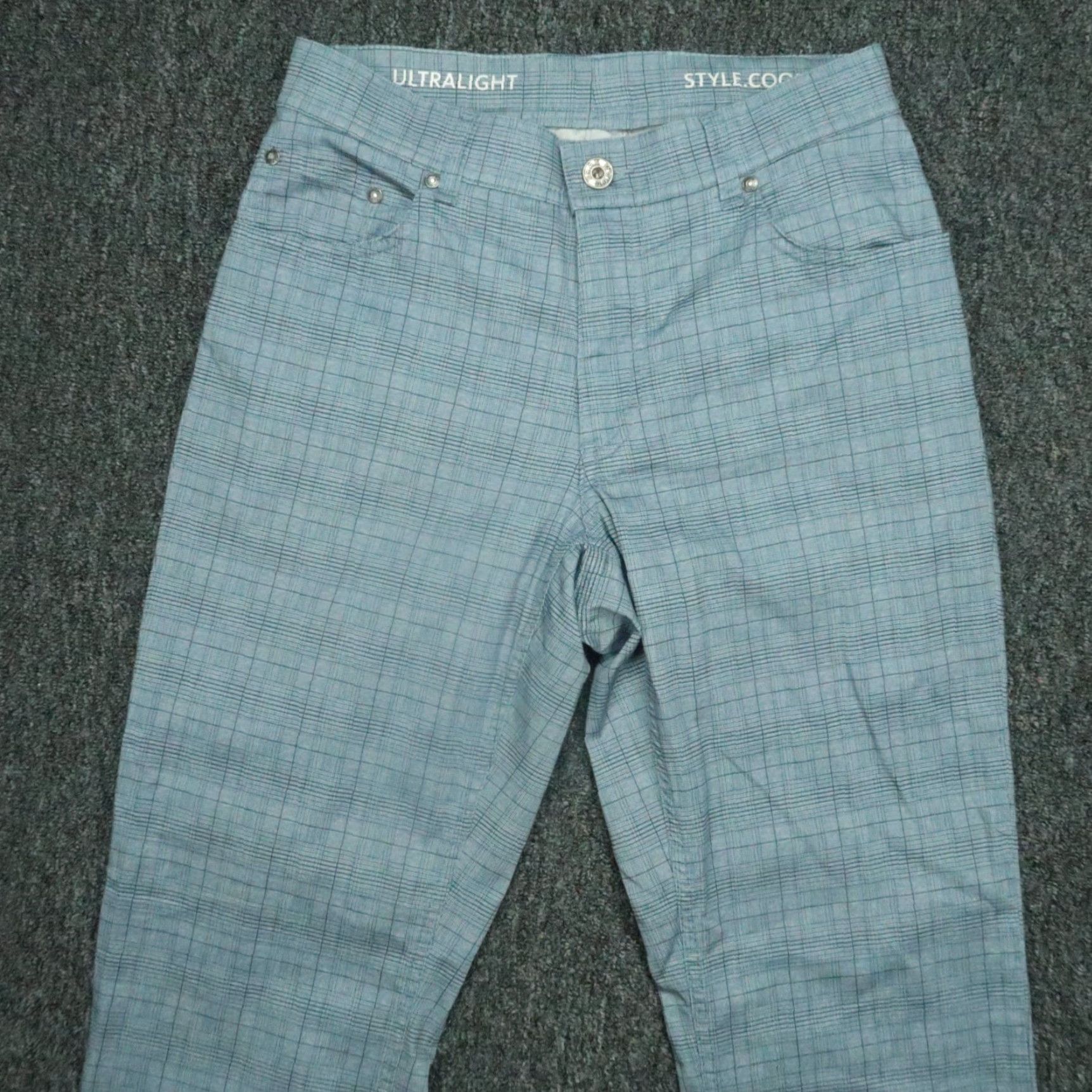 BRAX BRAX Chino Pants Men 28x29 Blue Plaid Ultralight Stretch 5-Pocket Regular Fit Size US 28 / EU 44 - 2 Thumbnail