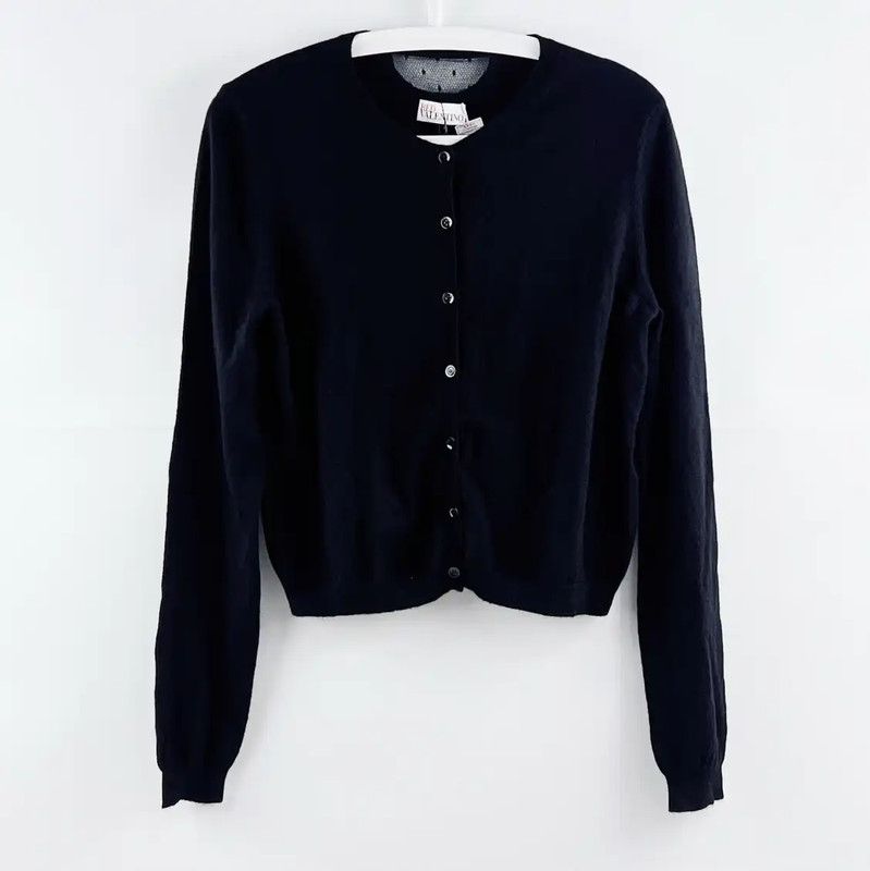 Valentino Valentino Women's Black Cardigan in Size L 0089 Size L / US 10 / IT 46 - 1 Thumbnail