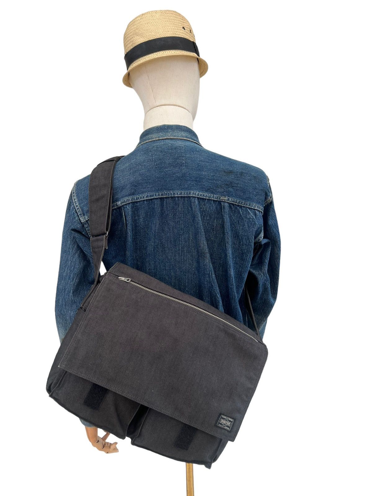 Porter Porter by Yoshida Dark Grey Denim Messenger Bag Size ONE SIZE - 2 Thumbnail