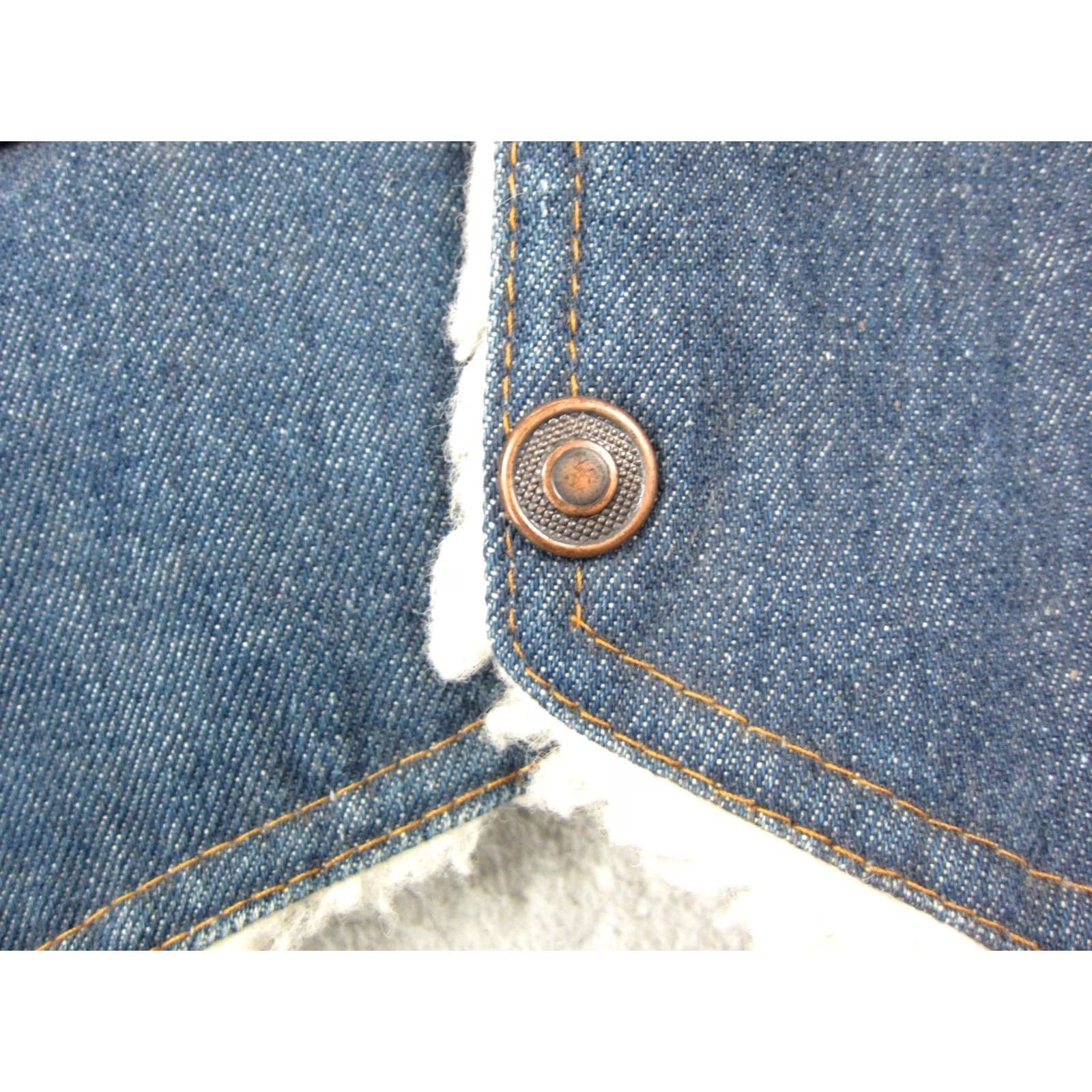 Denime VINTAGE Western Trucker Vest Mens Small 38 Blue Sherpa Lined Denim 60s 50s 80s 90s Size US XXS / EU 40 - 3 Thumbnail