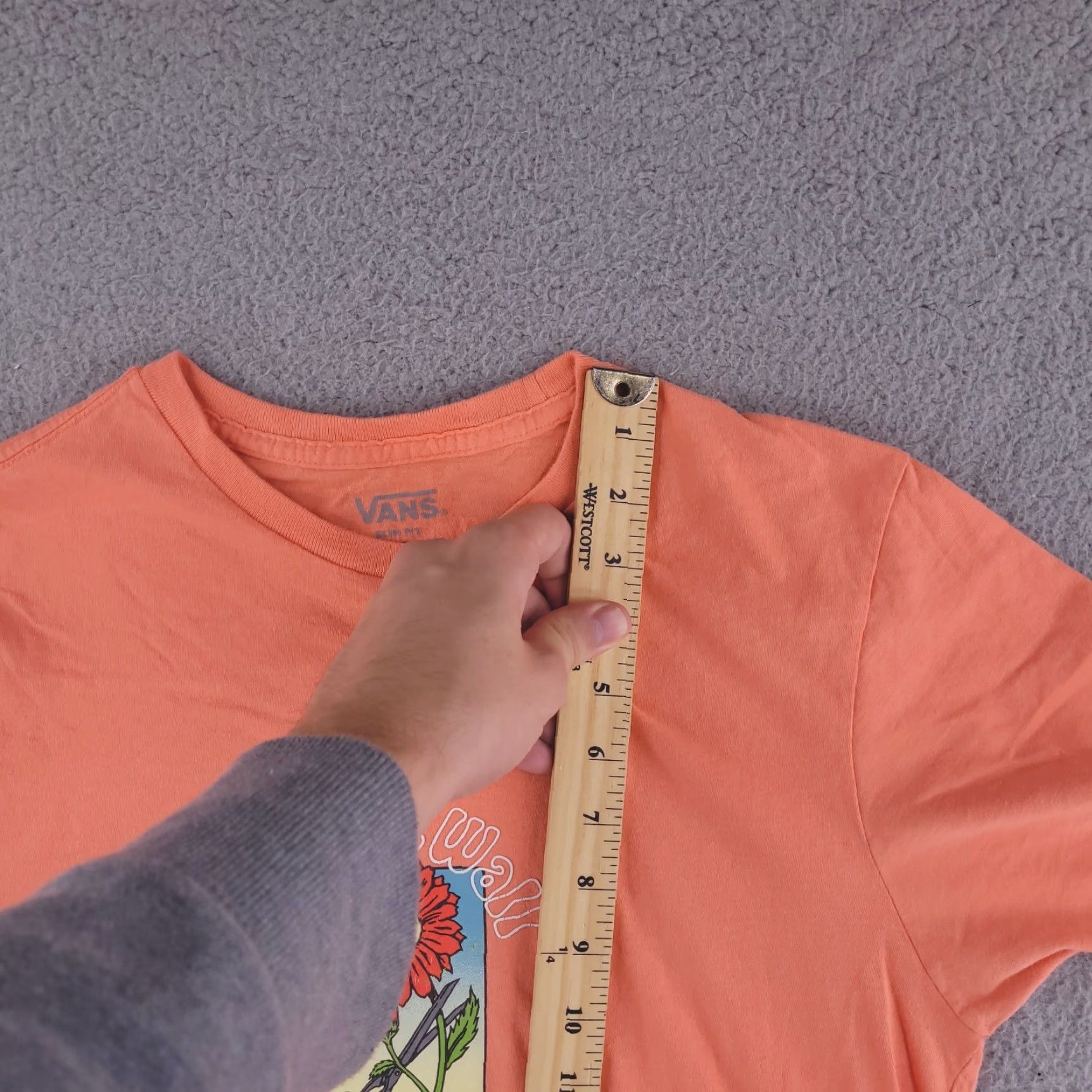 Vans Vans Shirt Mens Small Slim Fit Off the Wall Short Sleeve Orange Size US S / EU 44-46 / 1 - 7 Thumbnail