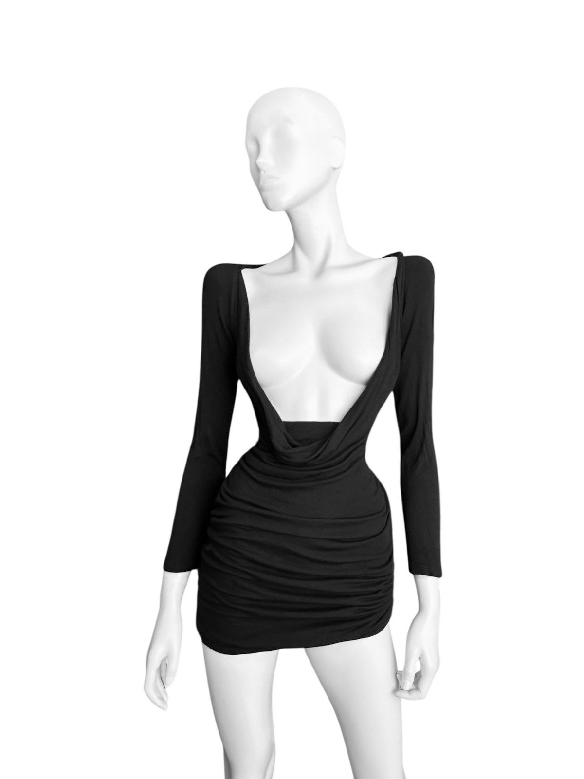 Gucci Runway Tom Ford For Gucci Draped Black Blouse / Dress Size M / US 6-8 / IT 42-44 - 3 Thumbnail