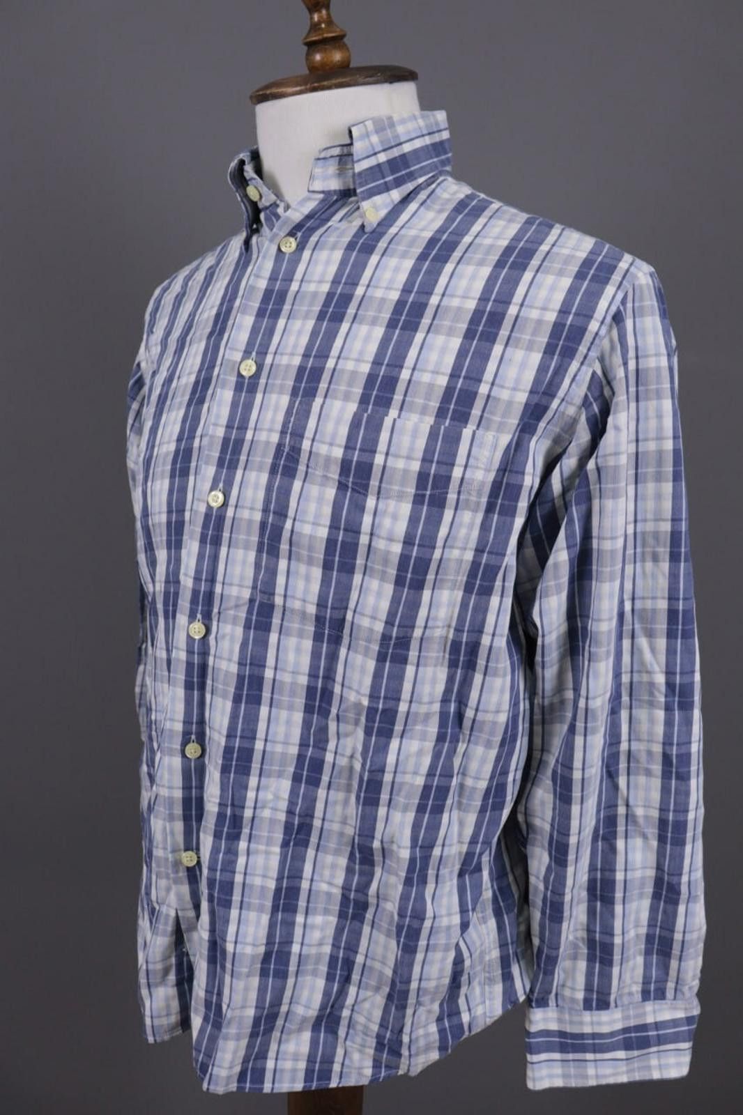 Designer Burberry London Blue Check Button Down Shirt Size 39 Size US M / EU 48-50 / 2 - 8 Thumbnail