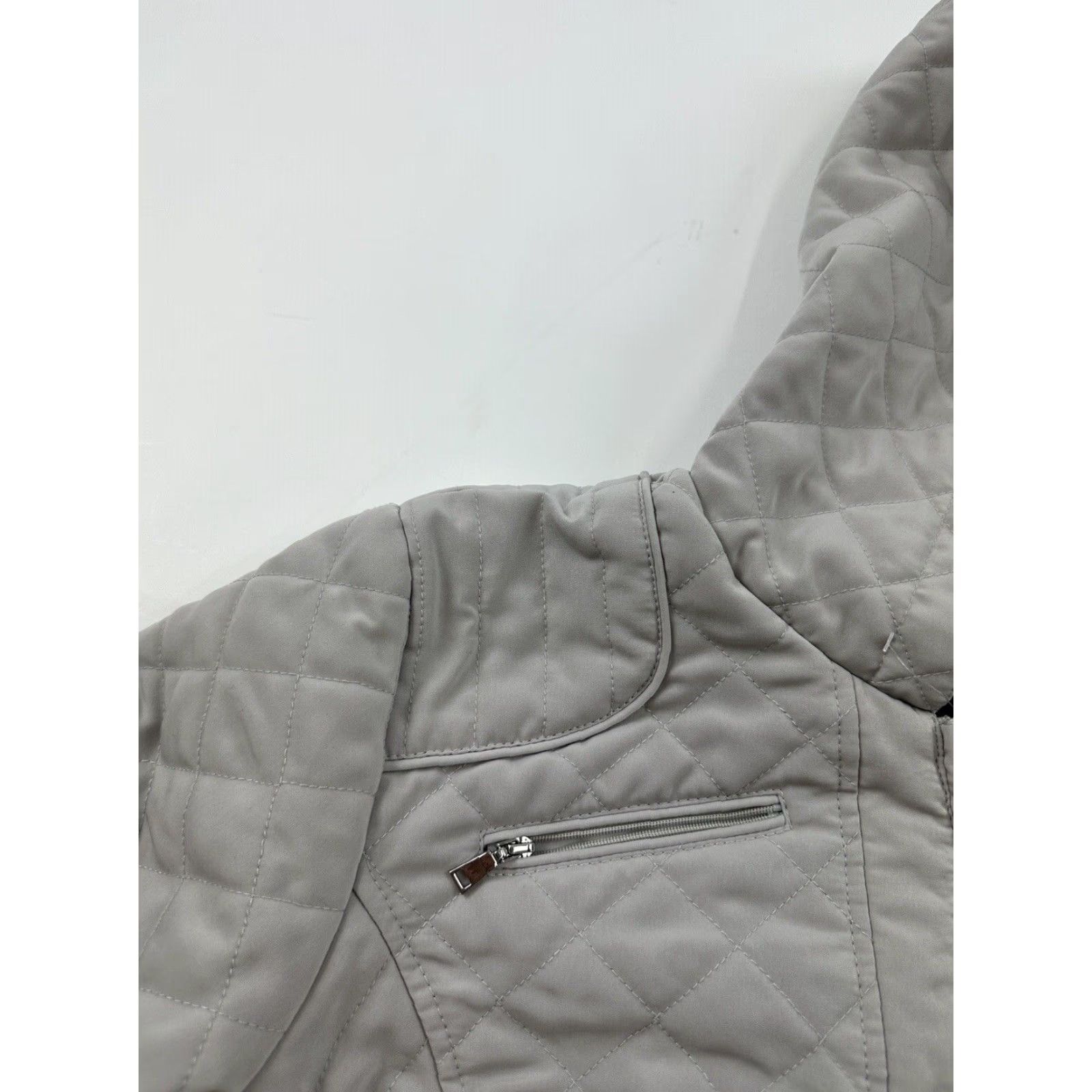 Vintage VINTAGE Braetan Jacket Womens Plus Size 1X Gray Quilted Hooded Full Zip Pockets Basic Jacket Mens Women? Size XL / US 12-14 / IT 48-50 - 4 Thumbnail