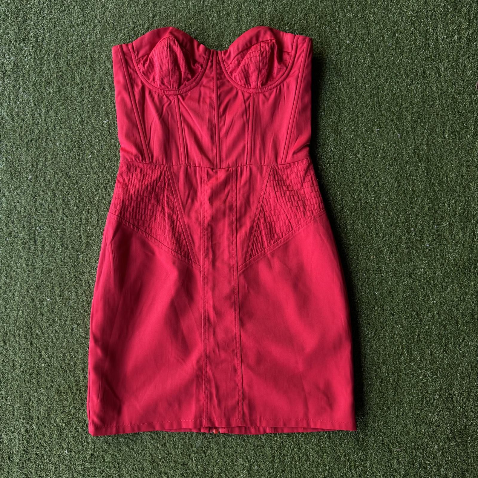 Designer edikted Bold Bubblegum Noir Strapless Corset Mini Dress Size ONE SIZE - 1 Thumbnail