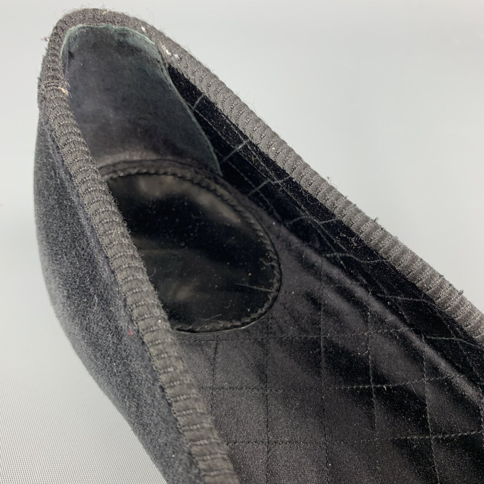 Custommade CUSTOM MADE Size 8 Black Embroidery Velvet Slippers Loafers Size US 8 / EU 41 - 6 Thumbnail