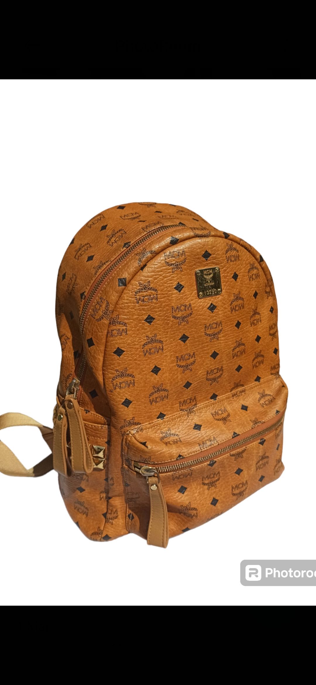 Mcm stark backpack visetos monogram & studs
