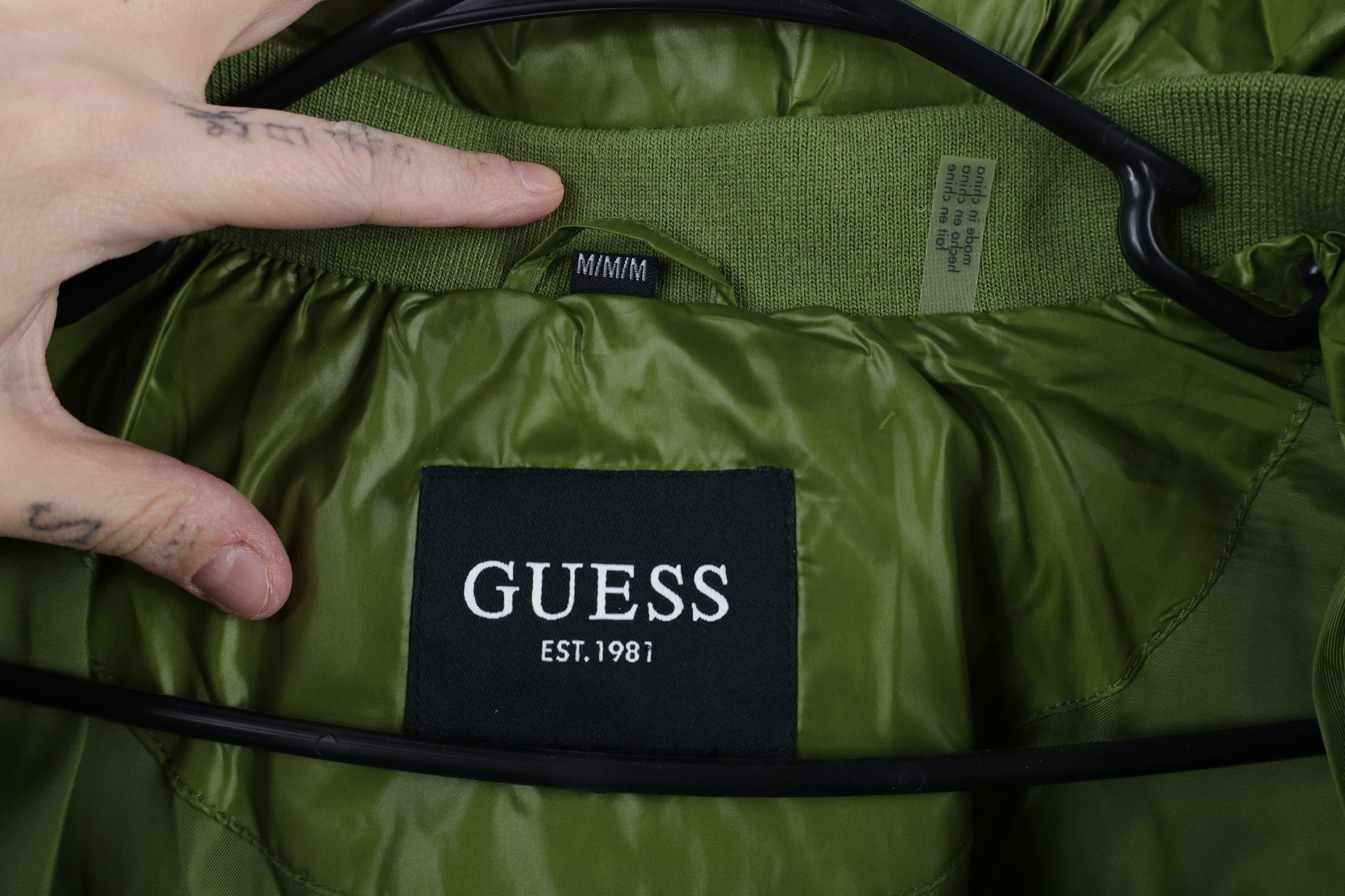 Guess × Vintage Vintage 90s Y2K Guess Babydoll Puffer Jacket Moss Green Size M / US 6-8 / IT 42-44 - 10 Thumbnail