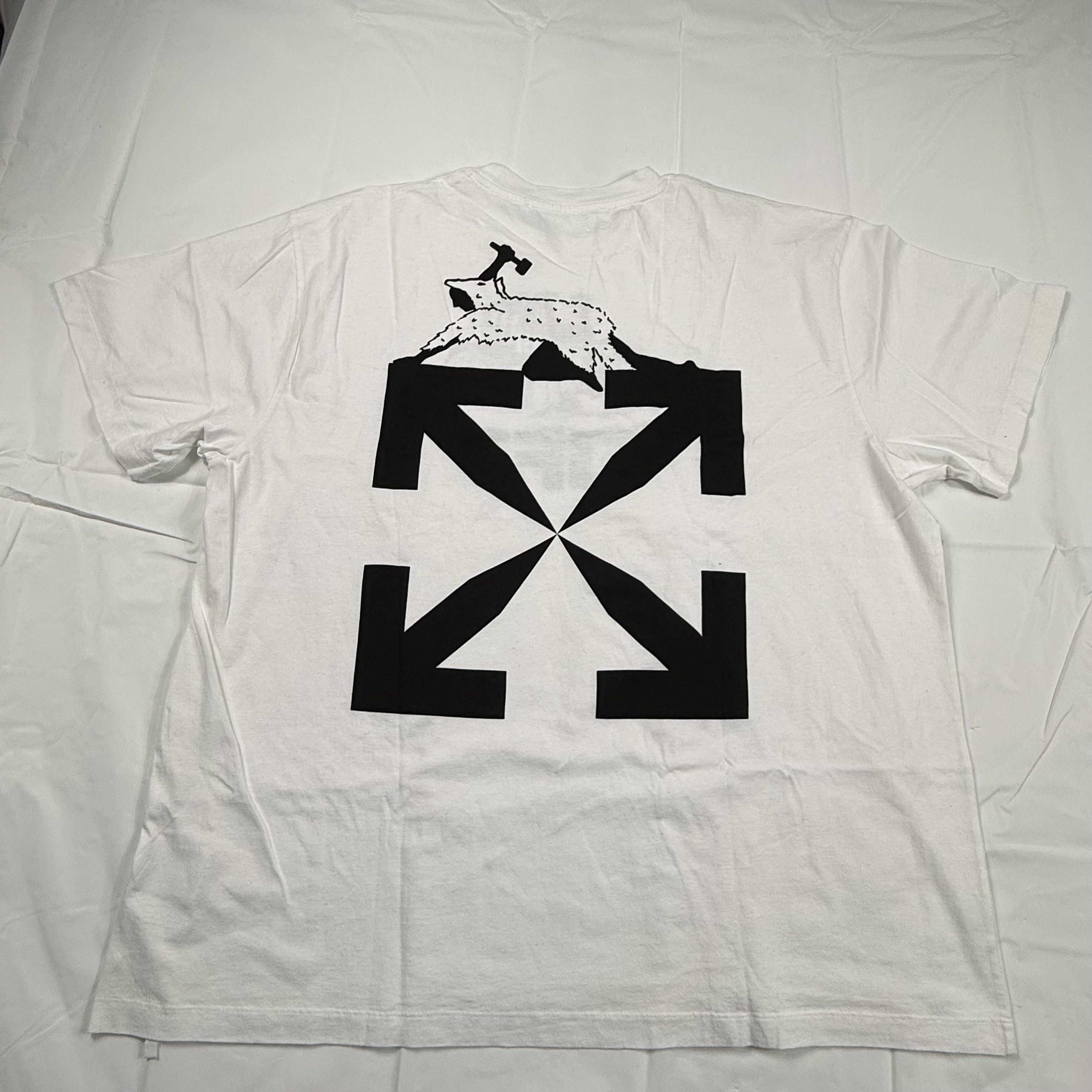 Off-White Off-White Bulldozer Globe Arrows Graphic T-Shirt White Size US L / EU 52-54 / 3 - 1 Thumbnail