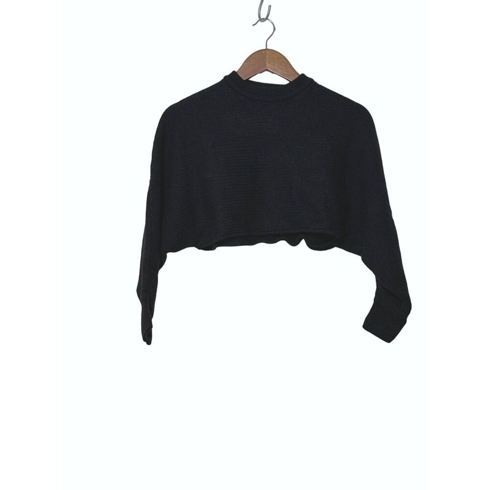 Aritzia Aritzia Wilfred Sweater Small Merino Wool Lolan Crop Black Size S / US 4 / IT 40 - 2 Thumbnail