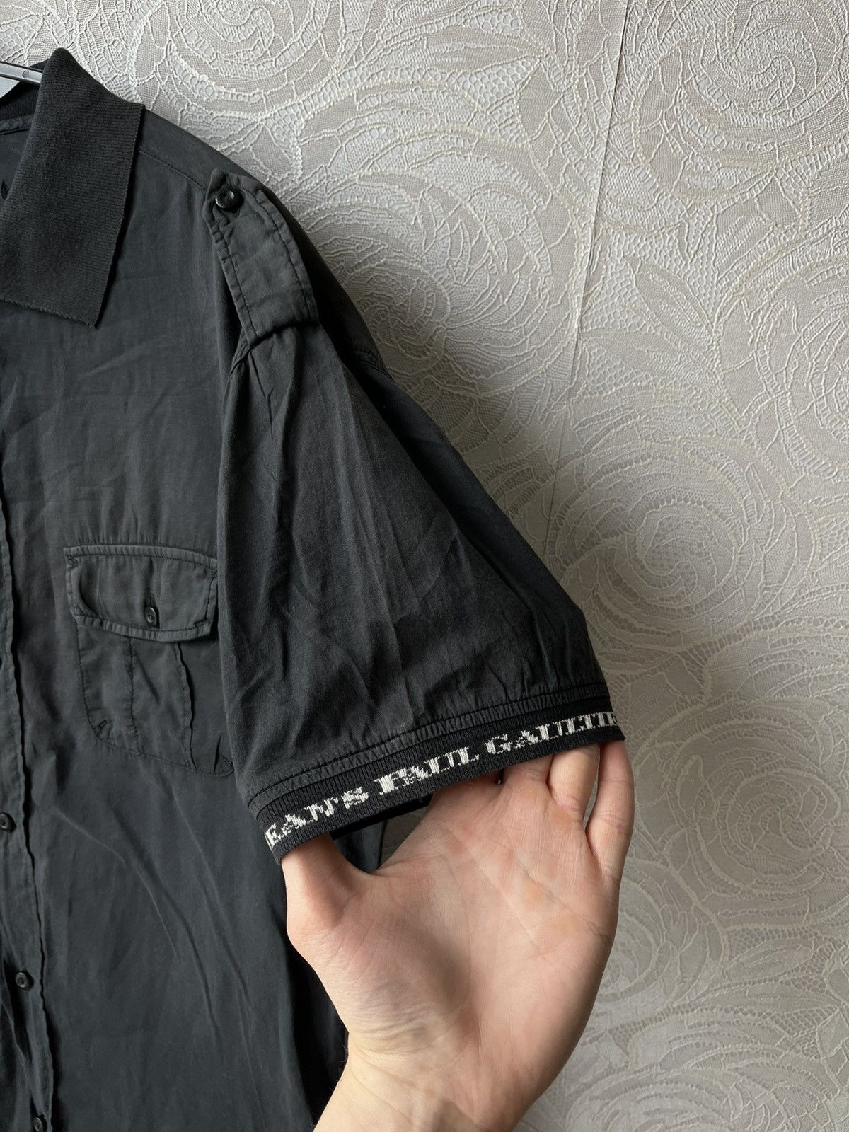 Jean Paul Gaultier × Vintage Jean Paul Gaultier 90s Washed Black Short Sleeve Shirt Rare Size US M / EU 48-50 / 2 - 4 Thumbnail