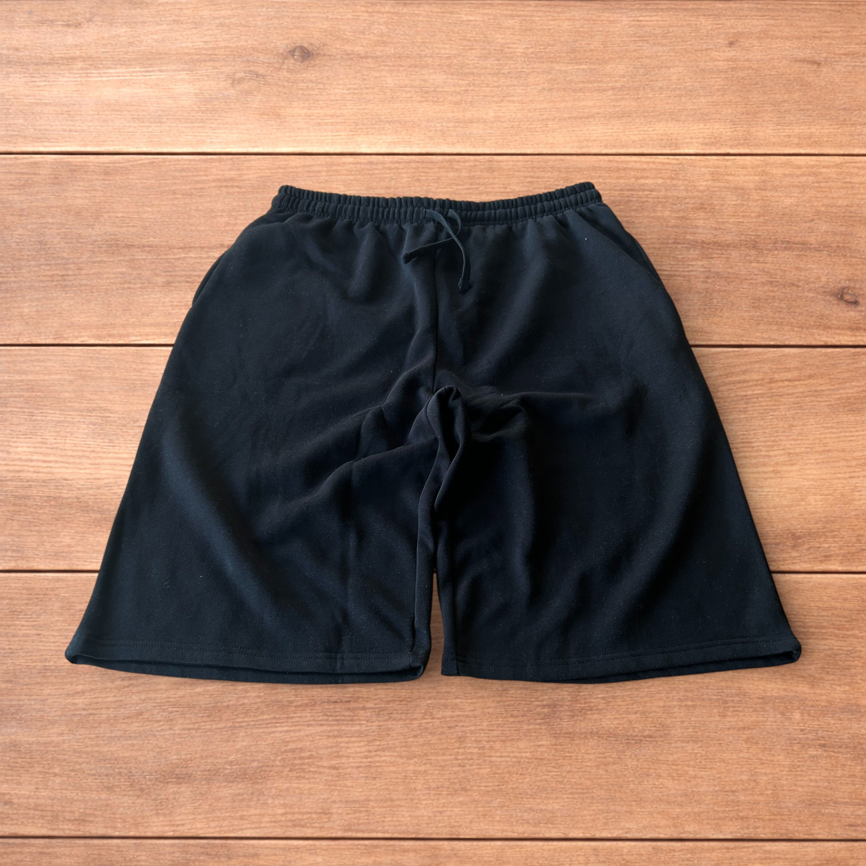 Japanese Brand Super baggy wide leg jersey shorts jorts in black. Size US 34 / EU 50 - 1 Thumbnail