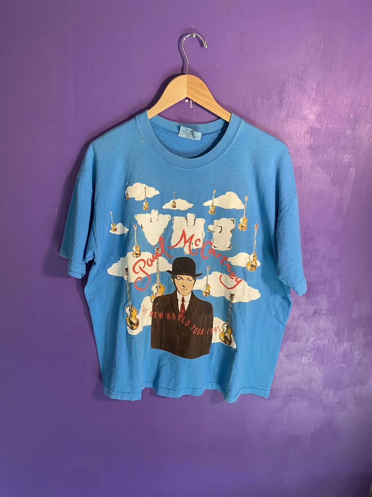 Band Tees Vintage 1993 Paul McCartney new world tour tee Size US XL / EU 56 / 4 - 1 Thumbnail
