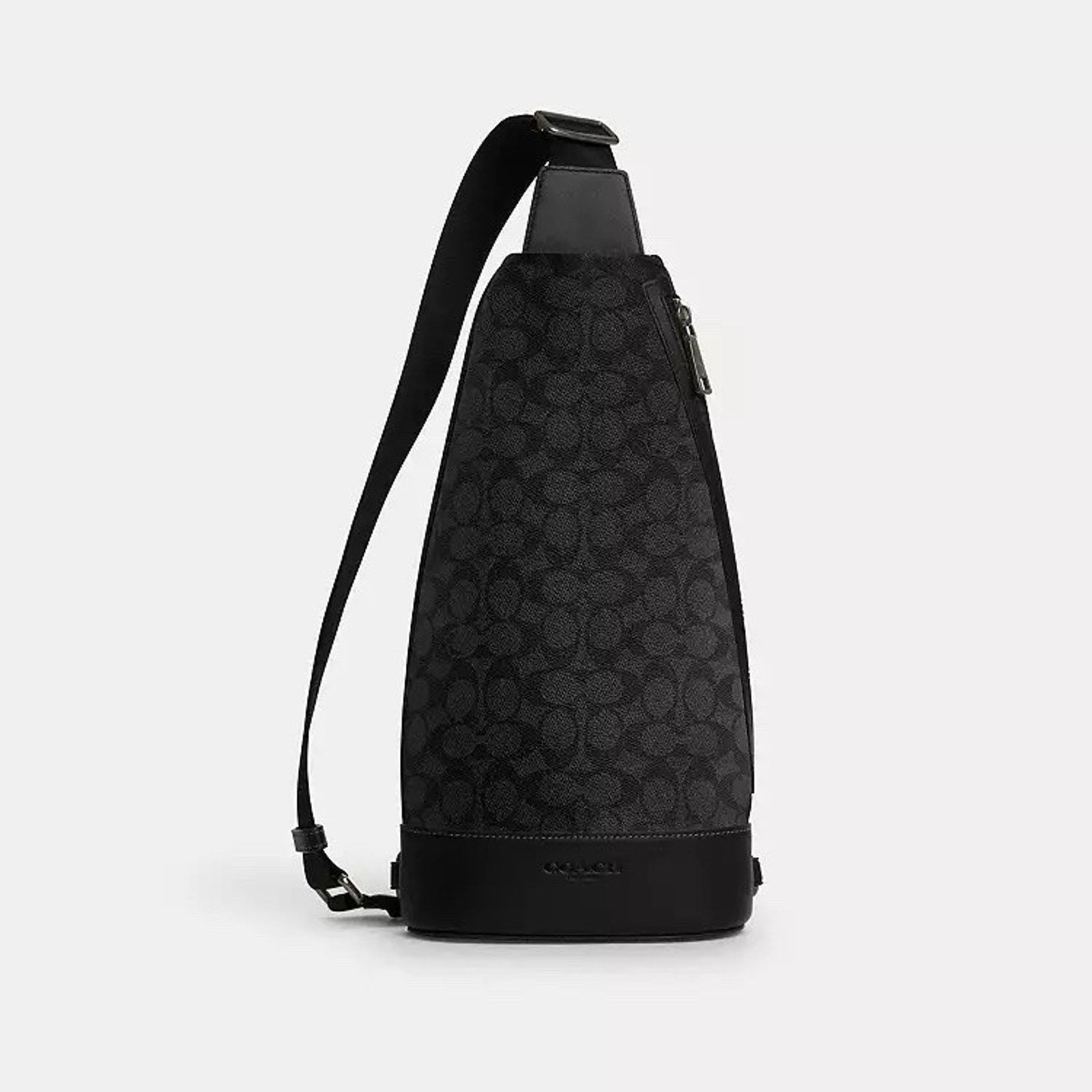 Coach NWT Coach CY801 Dominic Sling Pack Leather QB/CHARCOAL/BLACK Size ONE SIZE - 6 Thumbnail