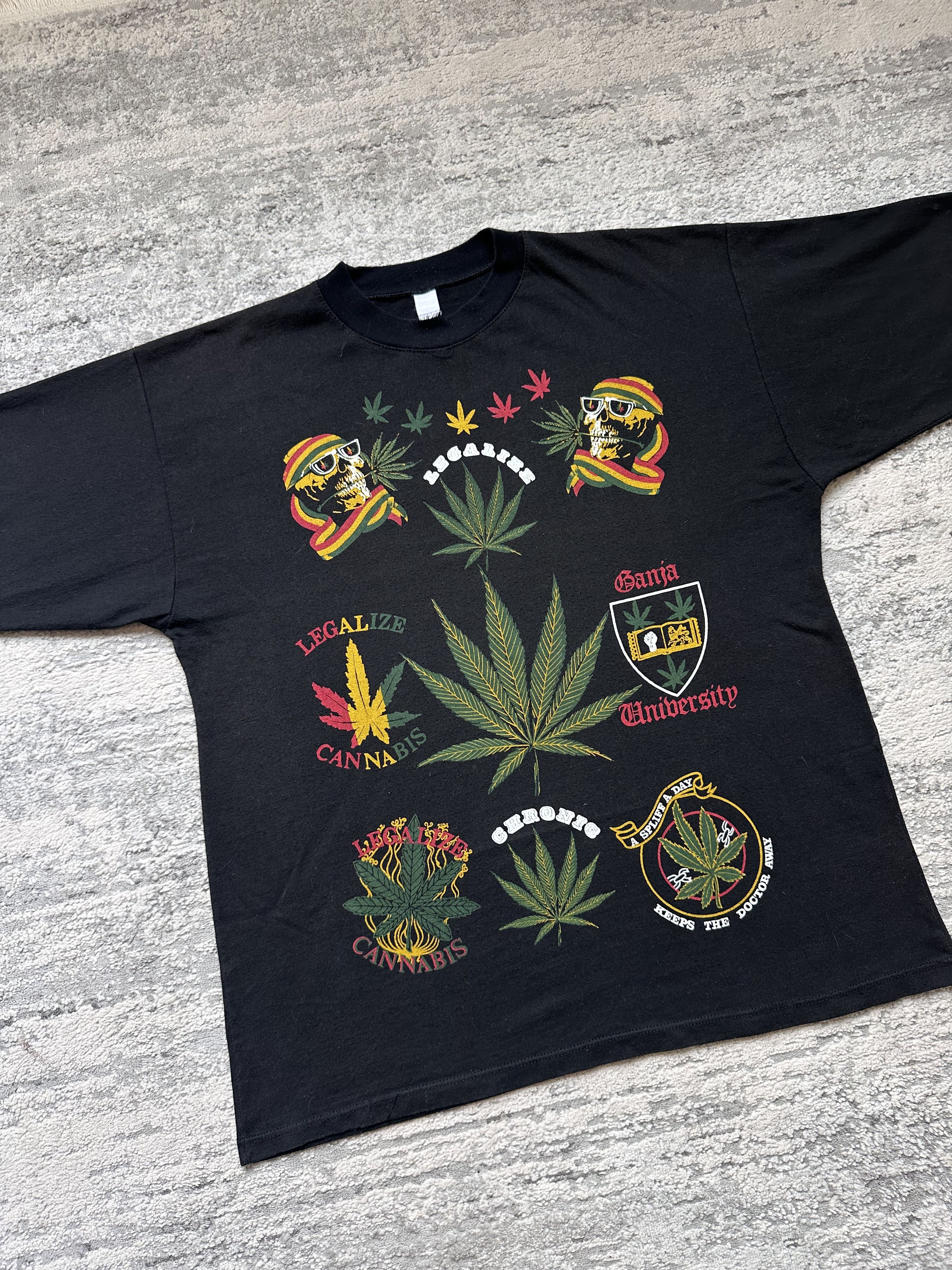 Vintage Vintage Cannabis Culture Graphic Oversize Streetwear T-Shirt Size US L / EU 52-54 / 3 - 2 Thumbnail