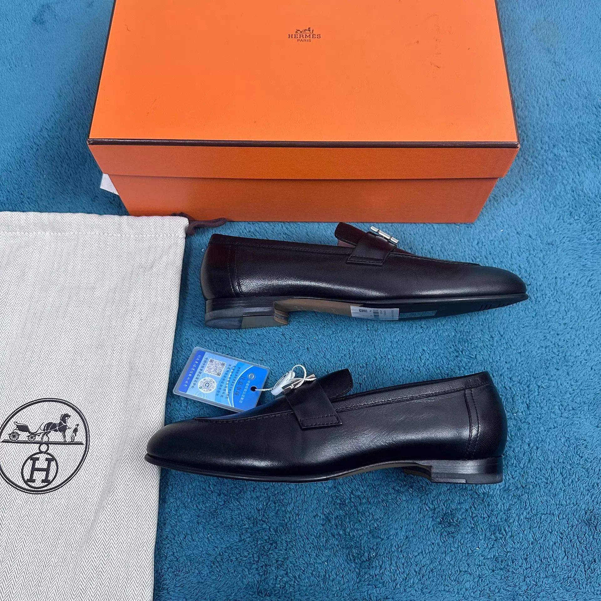 Hermes Hermès Paris Leather Loafer Black 36.5 Size US 6 / IT 36 - 2 Thumbnail