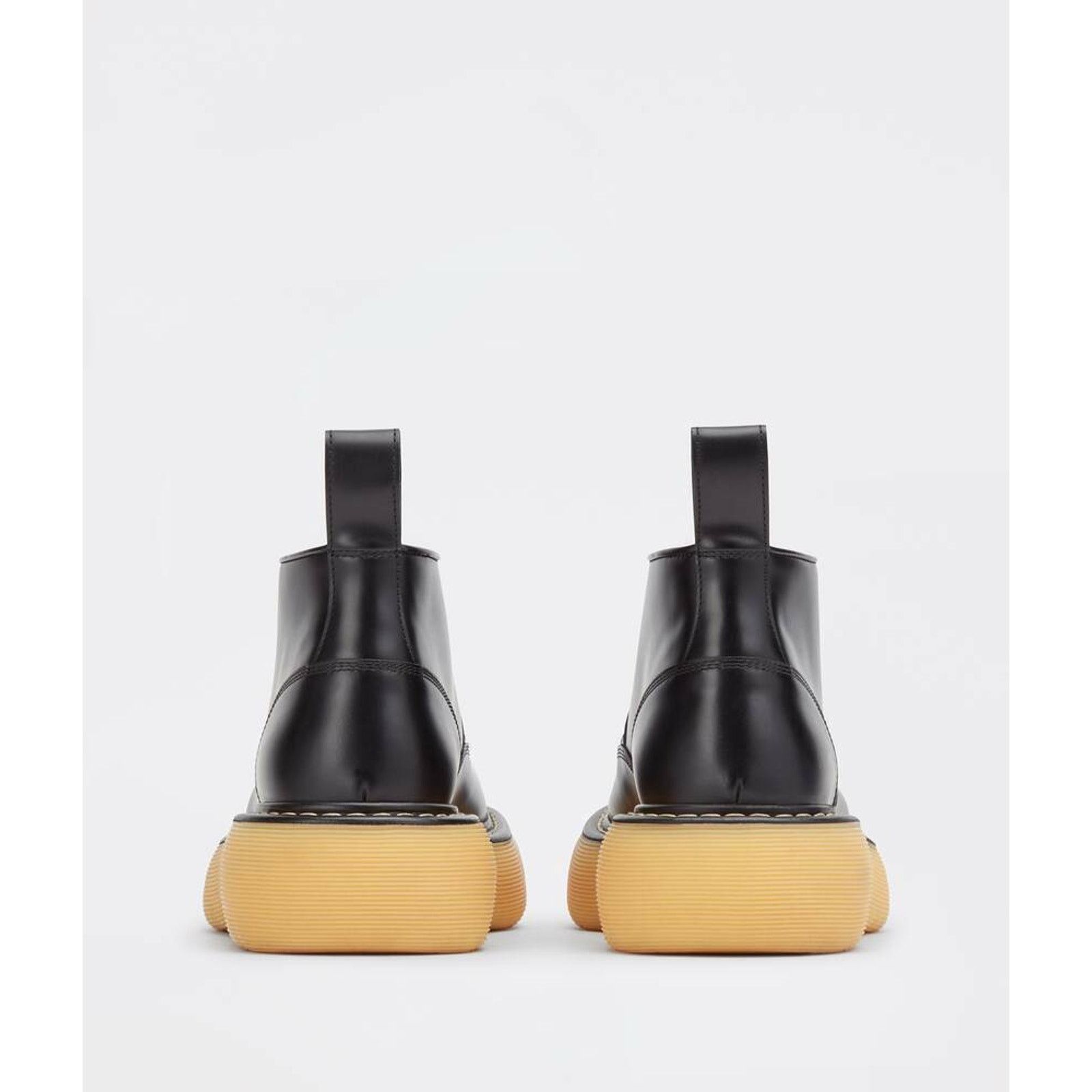Bottega Veneta Bottega Veneta Swell Black Leather Rubber Lug Sole Lace Up Size US 8 / IT 38 - 10 Thumbnail