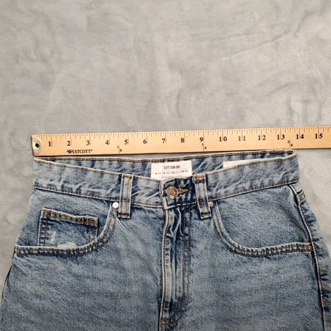 Cotton On Cotton On Jorts Womens 4 Blue Denim Booty Biker Daisy Duke Y2K Micro Cutoff Shirt Womens Size 4 Denim Color Blue 2000s Biker Grunge Size US 4 / IT 34 - 6 Thumbnail