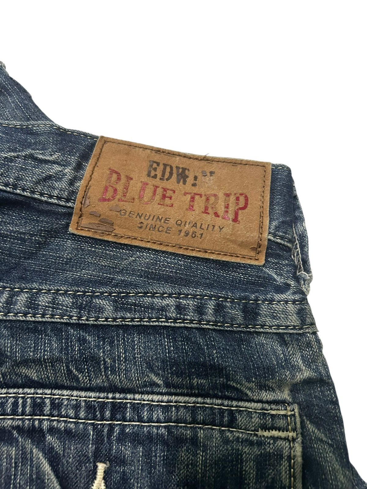 Japanese Brand × Kapital × Vintage 💥Flare💥 Edwin Blue Trip Mud Wash Distressed Rare Denim 🎌☠️☠️🎌 Size US 33 - 7 Thumbnail