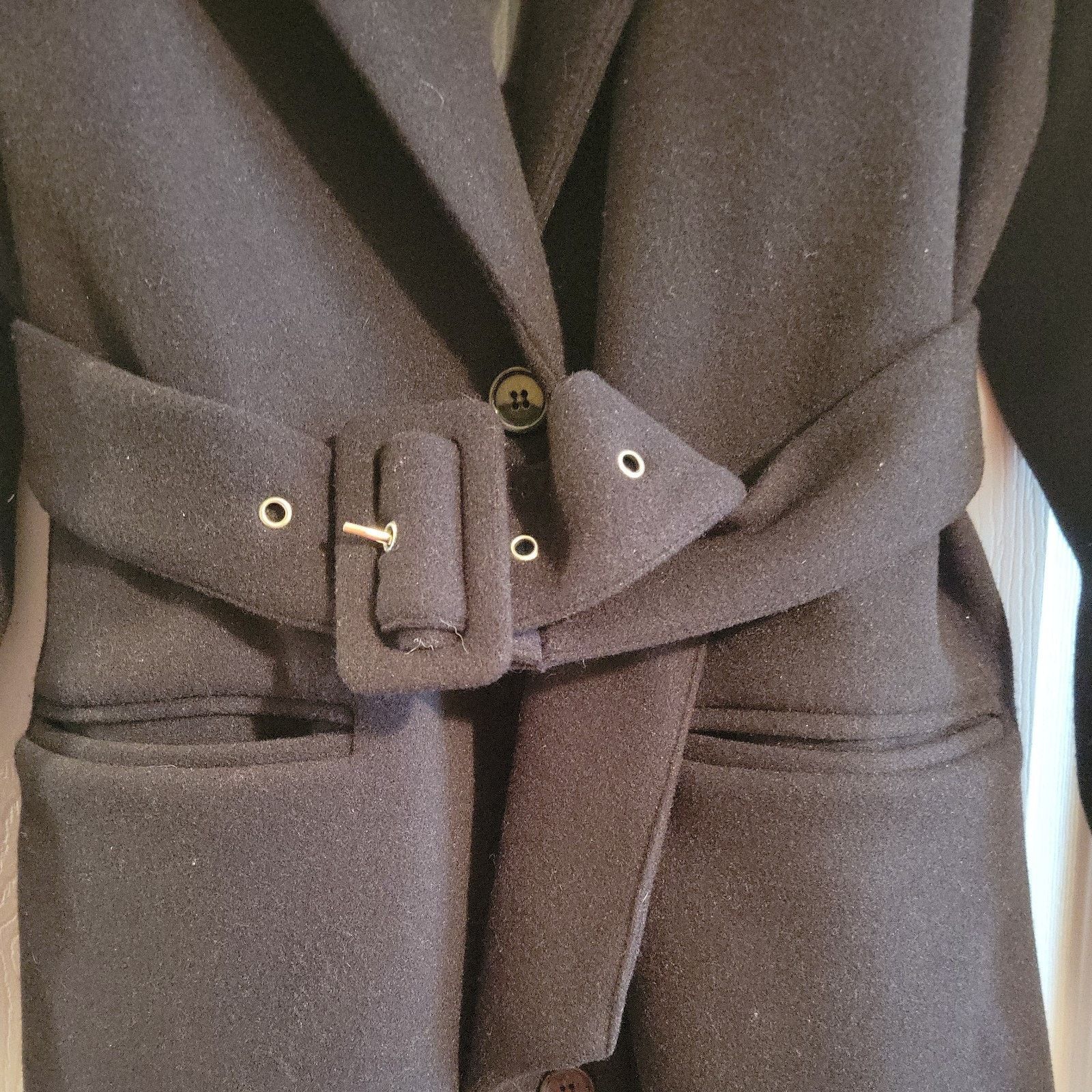 Forever 21 FOREVER 21 Women’s Black Belted Button Trench Coat Size M Size M / US 6-8 / IT 42-44 - 4 Thumbnail