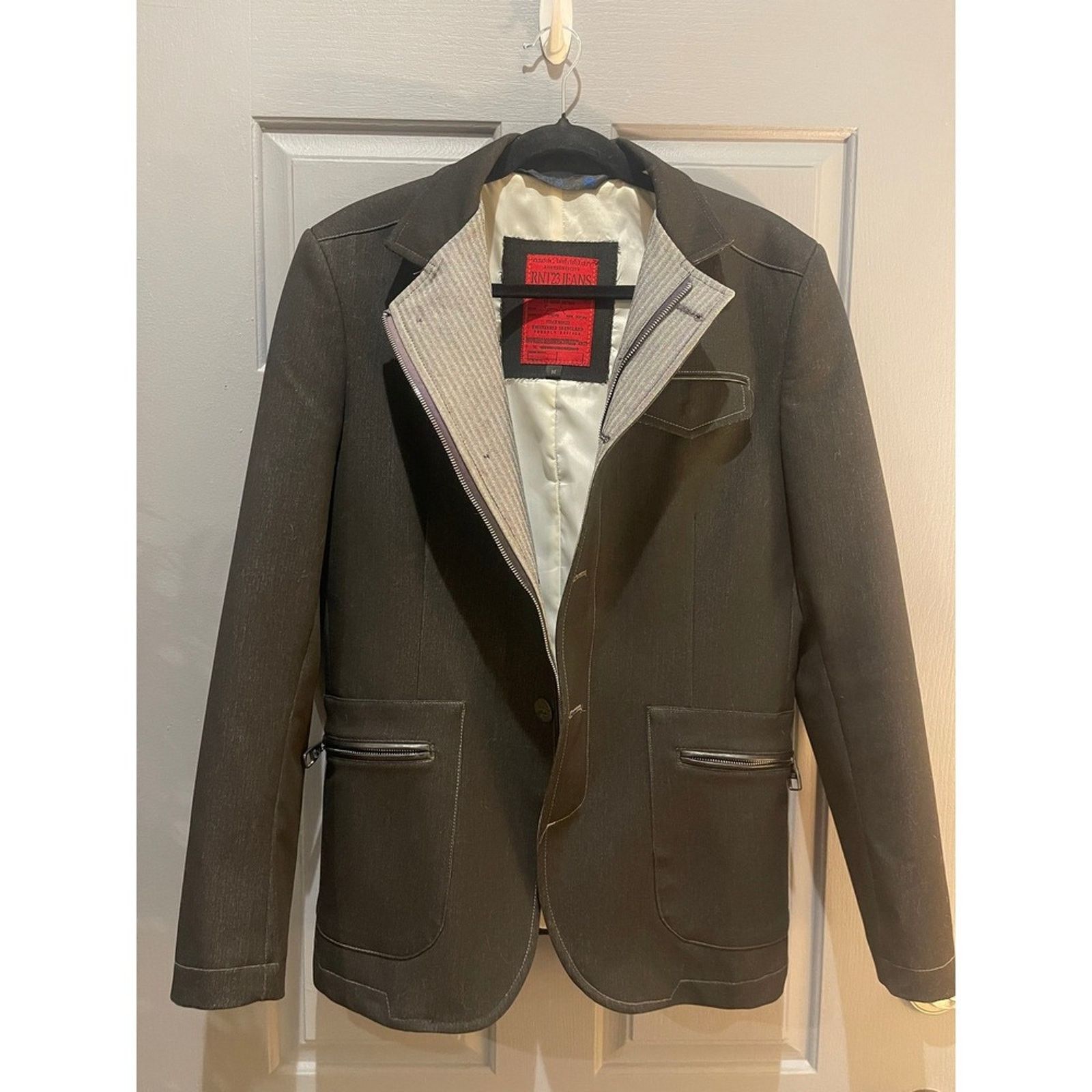 RNT23 RNT23 Jeans Mens Blazer Jacket Size M Black Layered Size US M / EU 48-50 / 2 - 2 Thumbnail