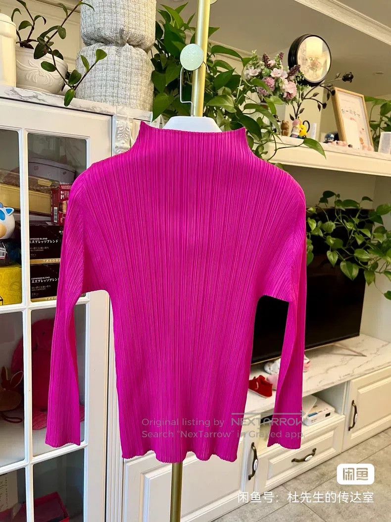 Issey Miyake Issey Miyake Iridescent Pink Long Sleeve Top Size L / US 10 / IT 46 - 3 Thumbnail