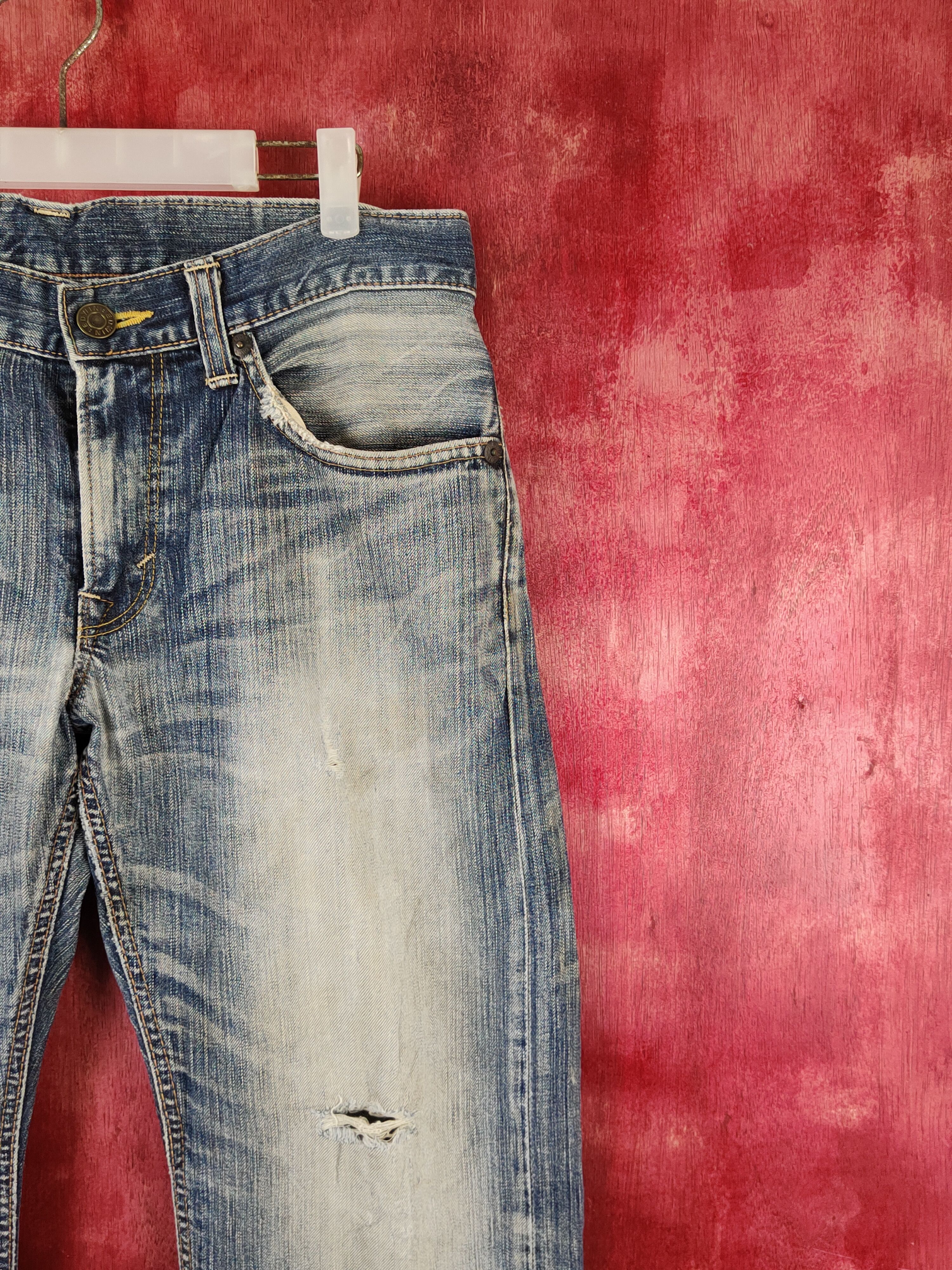 Edwin Edwin Dark Blue Faded Distressed Ripped Jeans #S2243 Size US 32 / EU 48 - 6 Thumbnail