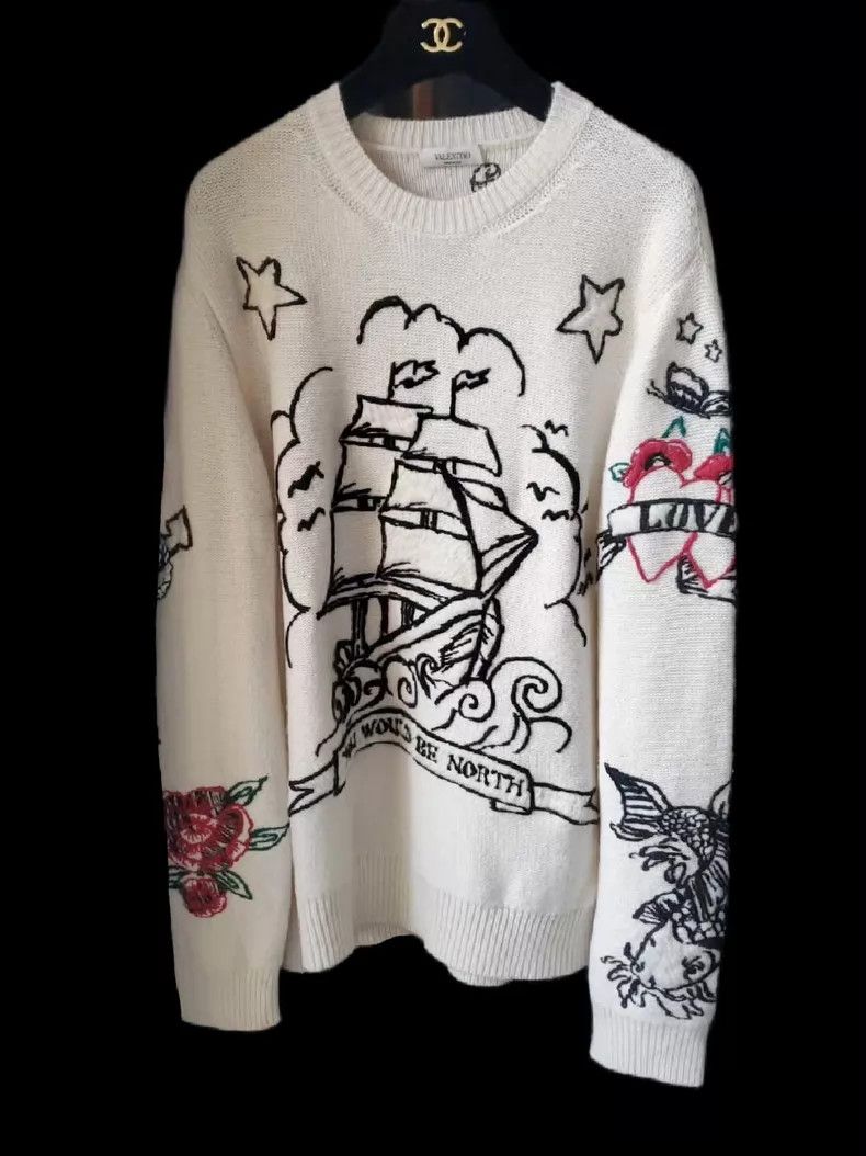 Valentino Valentino Embroidered sweater Size S / US 4 / IT 40 - 2 Thumbnail