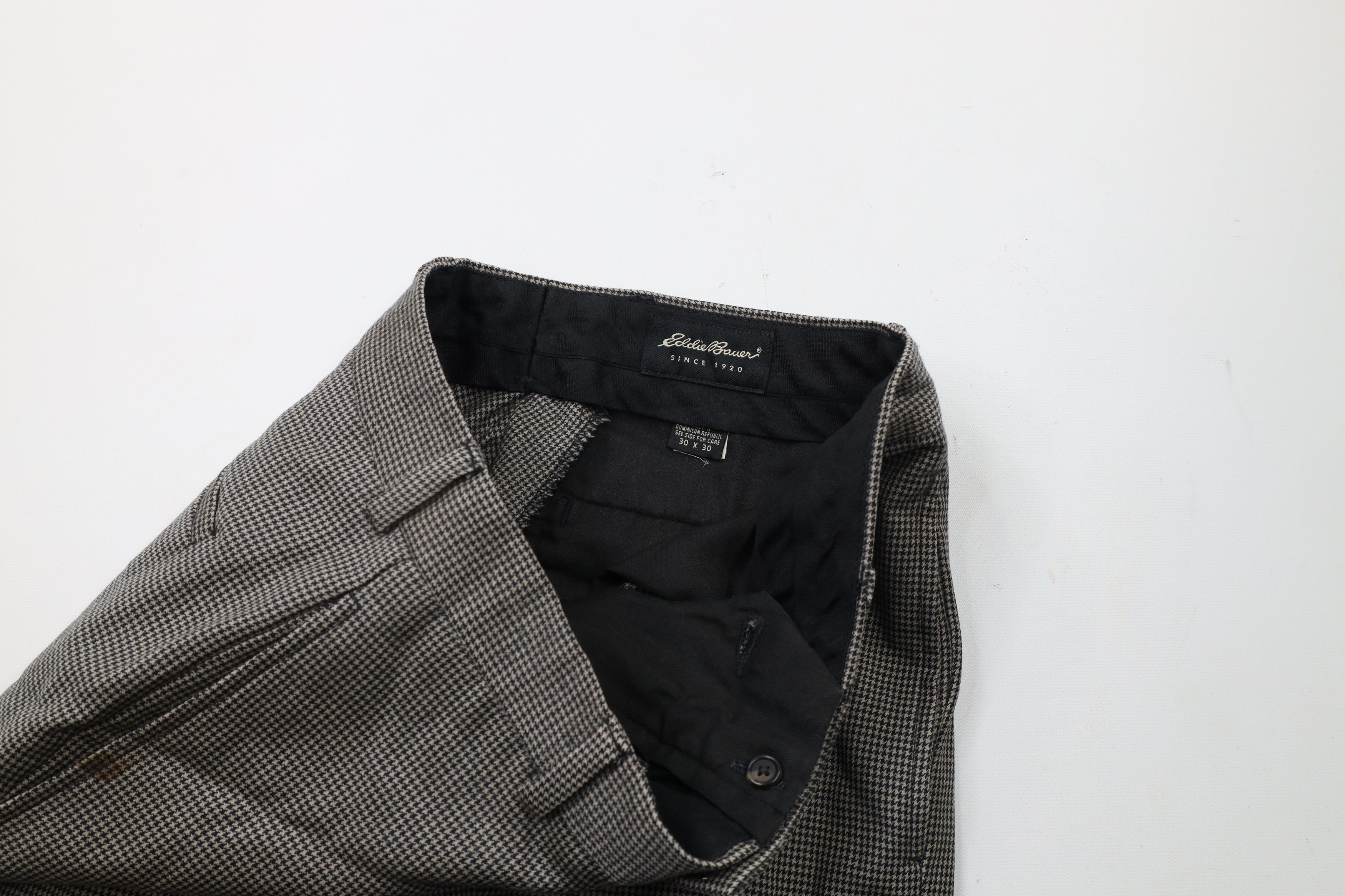 Eddie Bauer × Vintage Vintage 90s Eddie Bauer Houndstooth Chino Pants Trousers Size US 30 / EU 46 - 7 Thumbnail