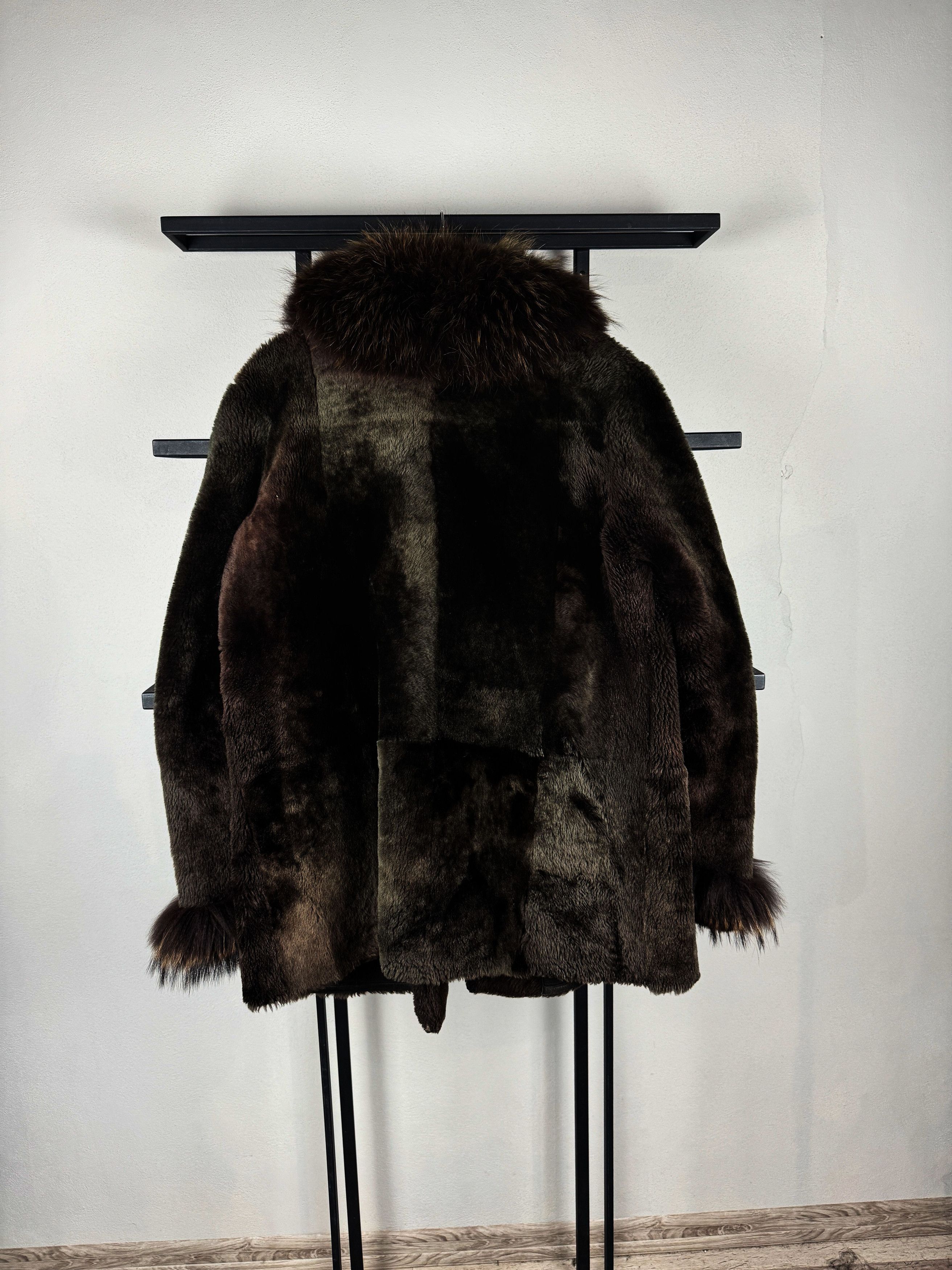 Yohji Yamamoto Luxury Fur Coat Dark Brown Statement Glam Vintage Y2K Core Size US L / EU 52-54 / 3 - 5 Thumbnail