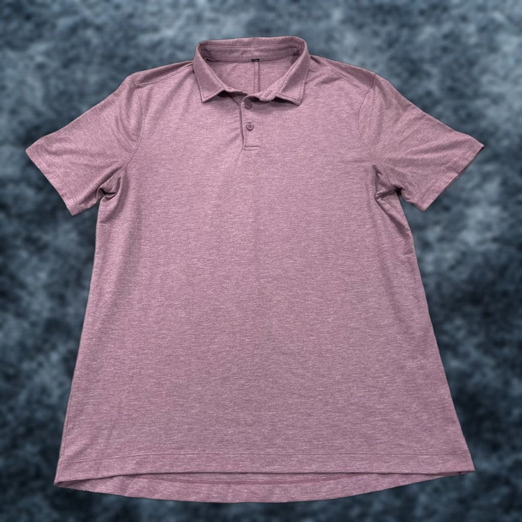 Lululemon Lululemon Polo Shirt Mens Large Red Pink Evolution Short Sleeve Golf Logo Shirt Size US L / EU 52-54 / 3 - 1 Thumbnail