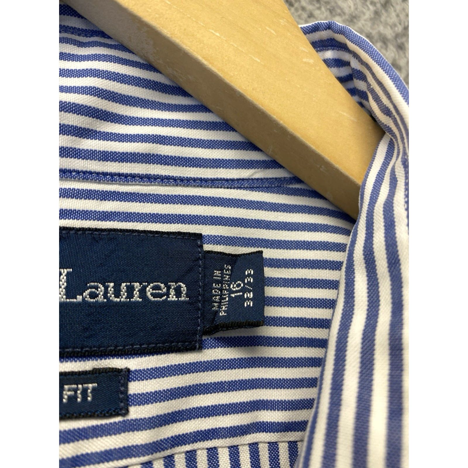 Ralph Lauren Ralph Lauren Button-Down Shirt Mens 16 32/33 Striped Classic Long Sleeve Blue Cotton Polo Pony Logo Casual Shirt Size US L / EU 52-54 / 3 - 7 Thumbnail