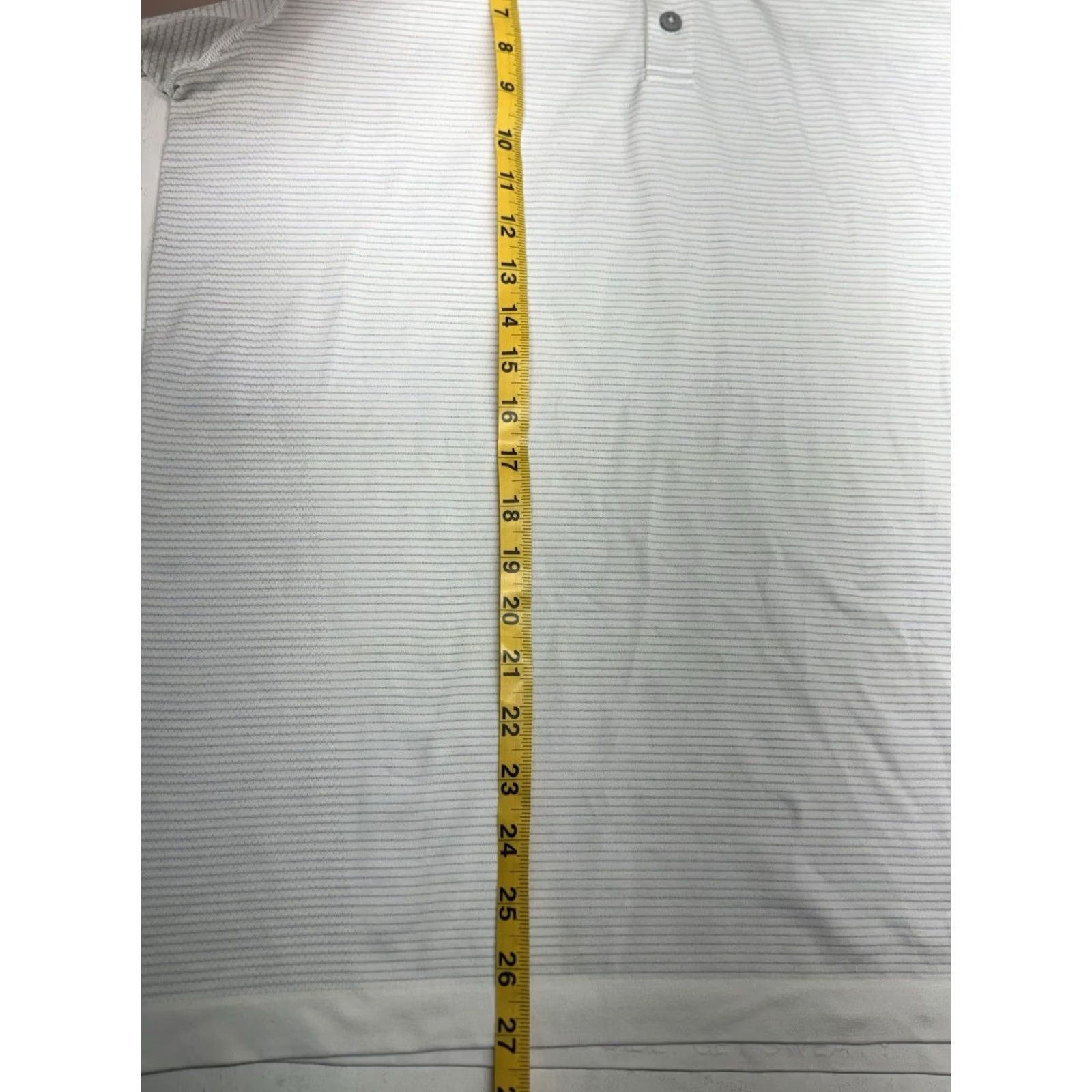 Lululemon Lululemon Metal Vent Tech Polo White Striped Shirt L Mens Golf Athletic Performance Polo Lightweight Breathable Size US L / EU 52-54 / 3 - 3 Thumbnail