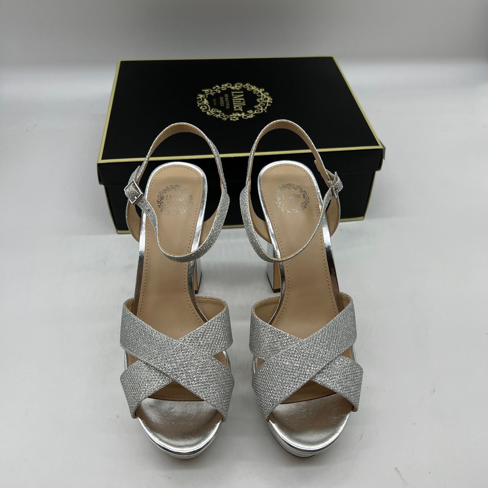 Other I. Miller Womens Samien Heeled Sandals Silver Size US 9 / IT 39 - 2 Thumbnail