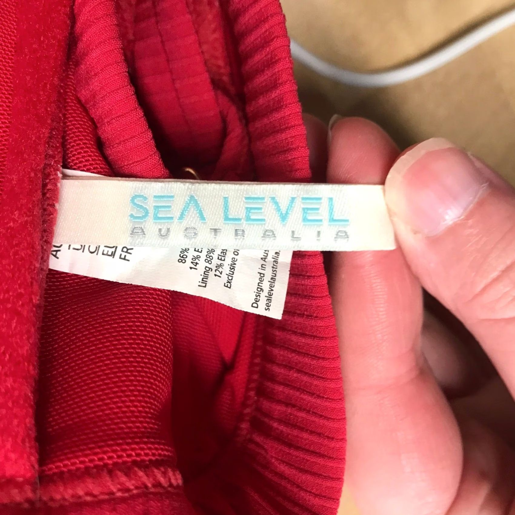 Vintage Sea Level Australia Red Ribbed Square Neck Bikini Top Adjustable Straps Size 10 Womens Size M / US 6-8 / IT 42-44 - 7 Thumbnail