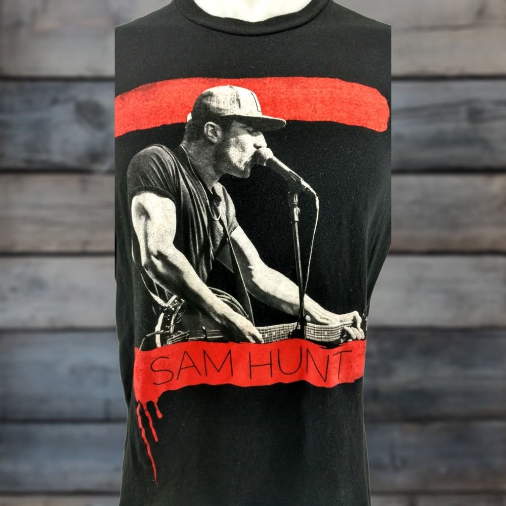 Tultex Sam Hunt Summer 2015 Concert Tour T-shirt Large Mens Black Short Sleeve 100% Cotton Tultex Basic Tee Short Sleeve Shirt Size L / US 10 / IT 46 - 1 Thumbnail
