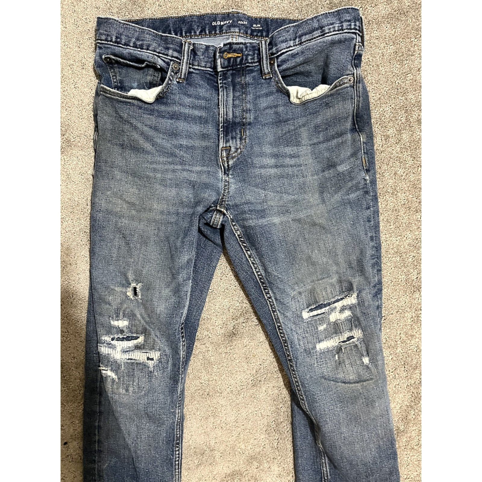 Old Navy Old Navy Jeans Slim Built In Flex Size 32x30 Mens Mid Rise Medium Wash Blue Size US 32 / EU 48 - 2 Thumbnail