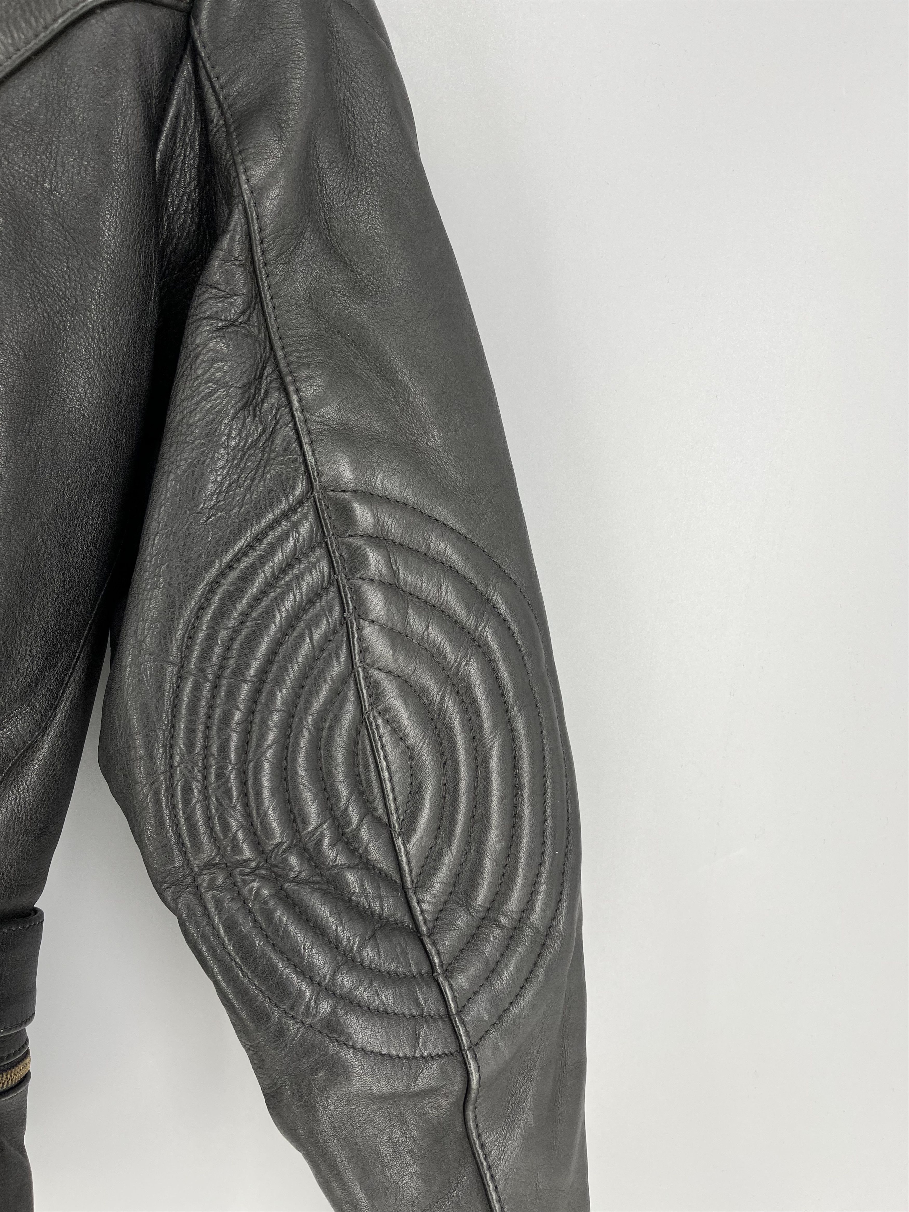 Leather Vintage Women’s Black Leather Biker Jacket Belted Moto Size XL / US 12-14 / IT 48-50 - 12 Thumbnail
