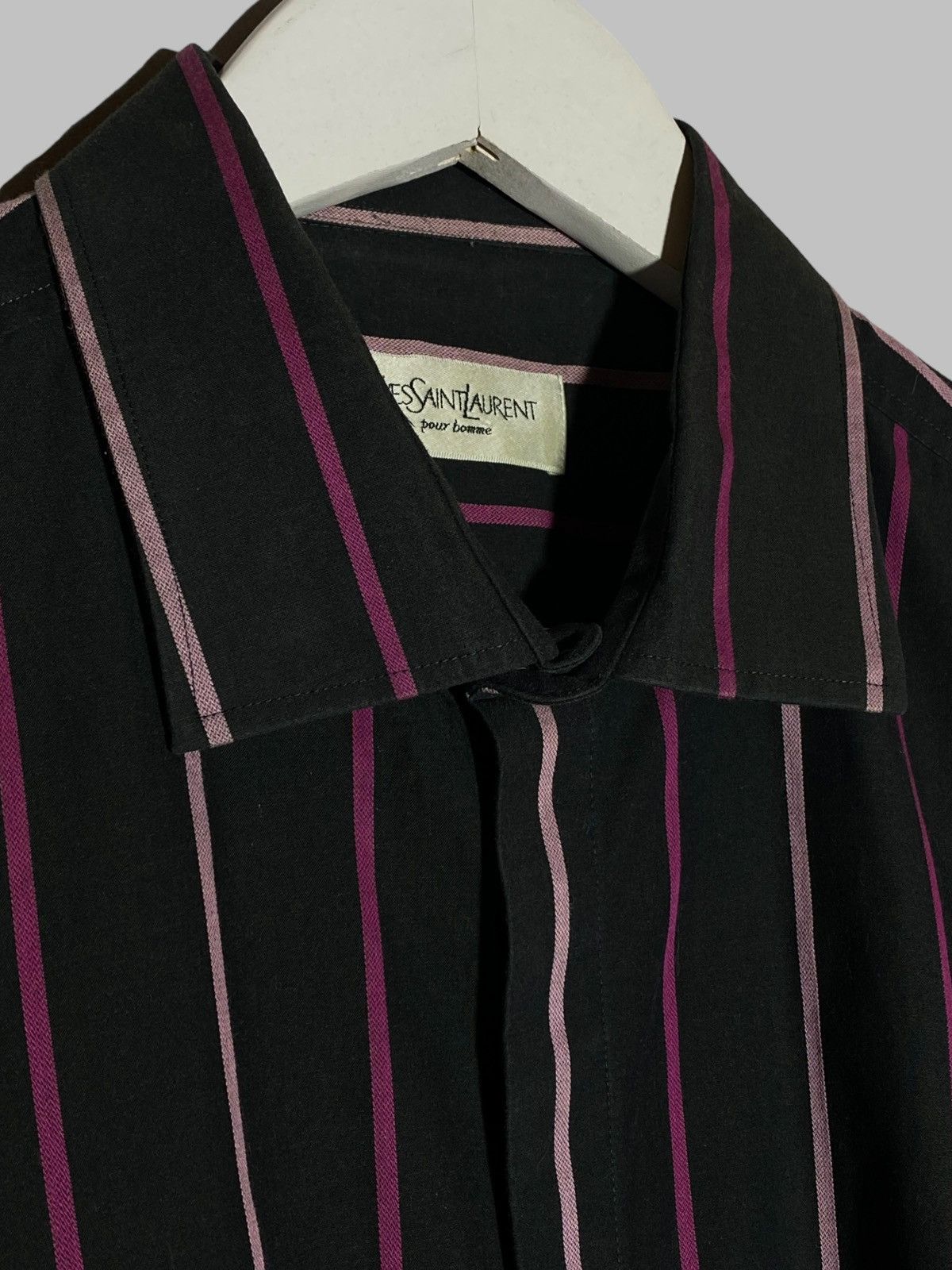 Yves Saint Laurent VIntage Yves Saint Laurent YSL Logo Striped Shirt 90s Size US L / EU 52-54 / 3 - 10 Thumbnail