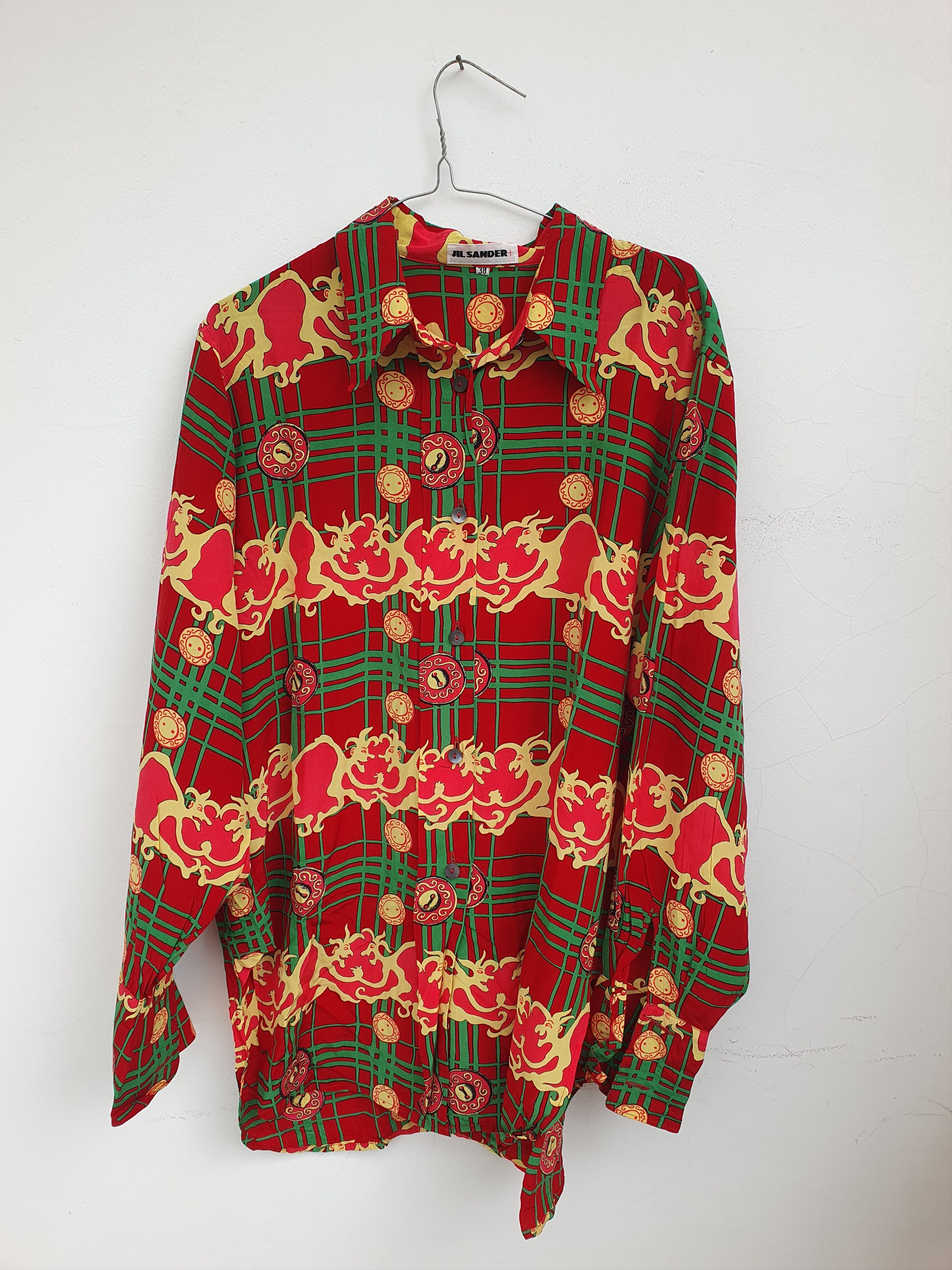 Jil Sander 1980s Vintage Silk Shirt Size US M / EU 48-50 / 2 - 1 Thumbnail
